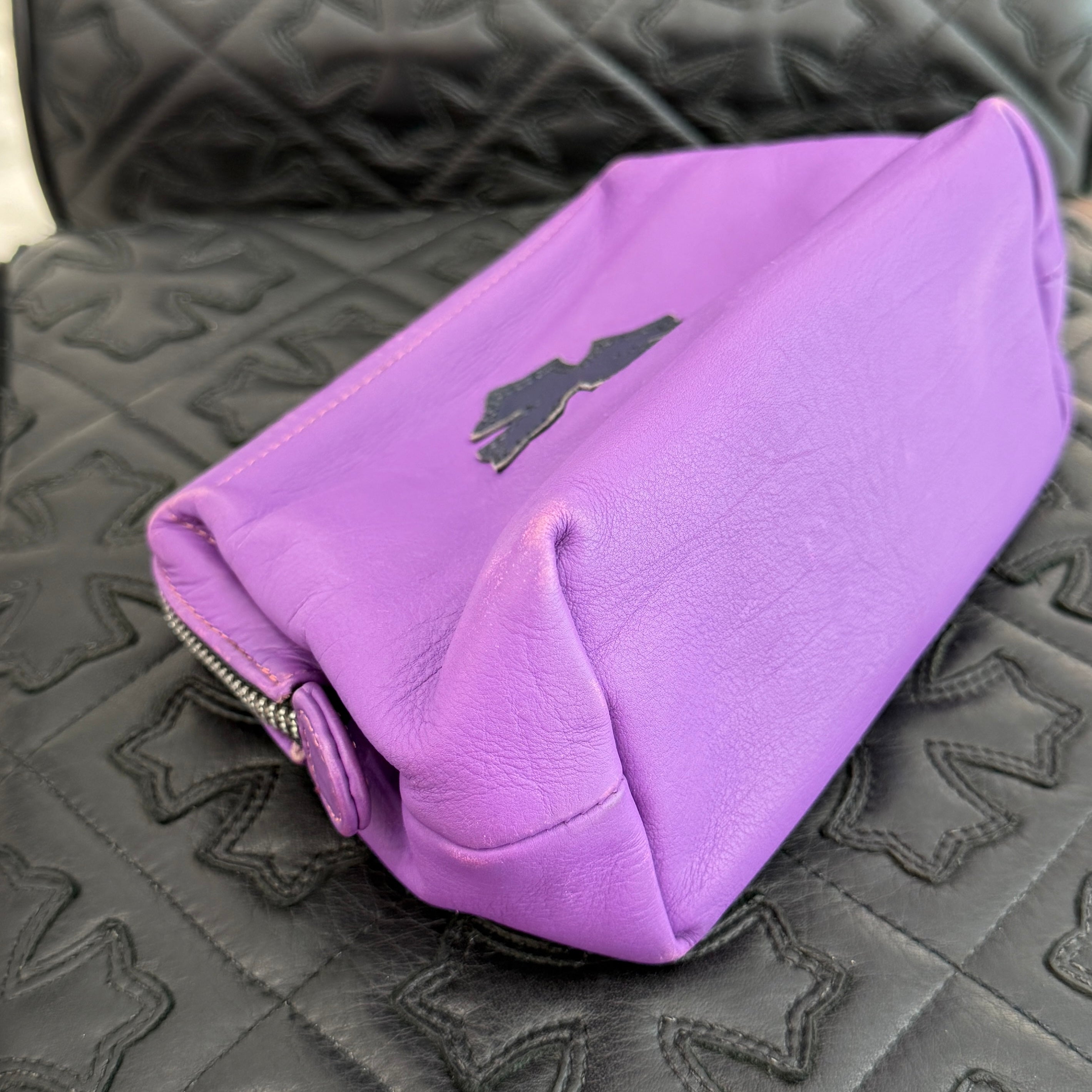 CHROME HEARTS CH Plus Cross Patch Lamb Skin Leather Poach クロムハーツ CHプラス クロスパッチ ラムスキン レザーポーチ