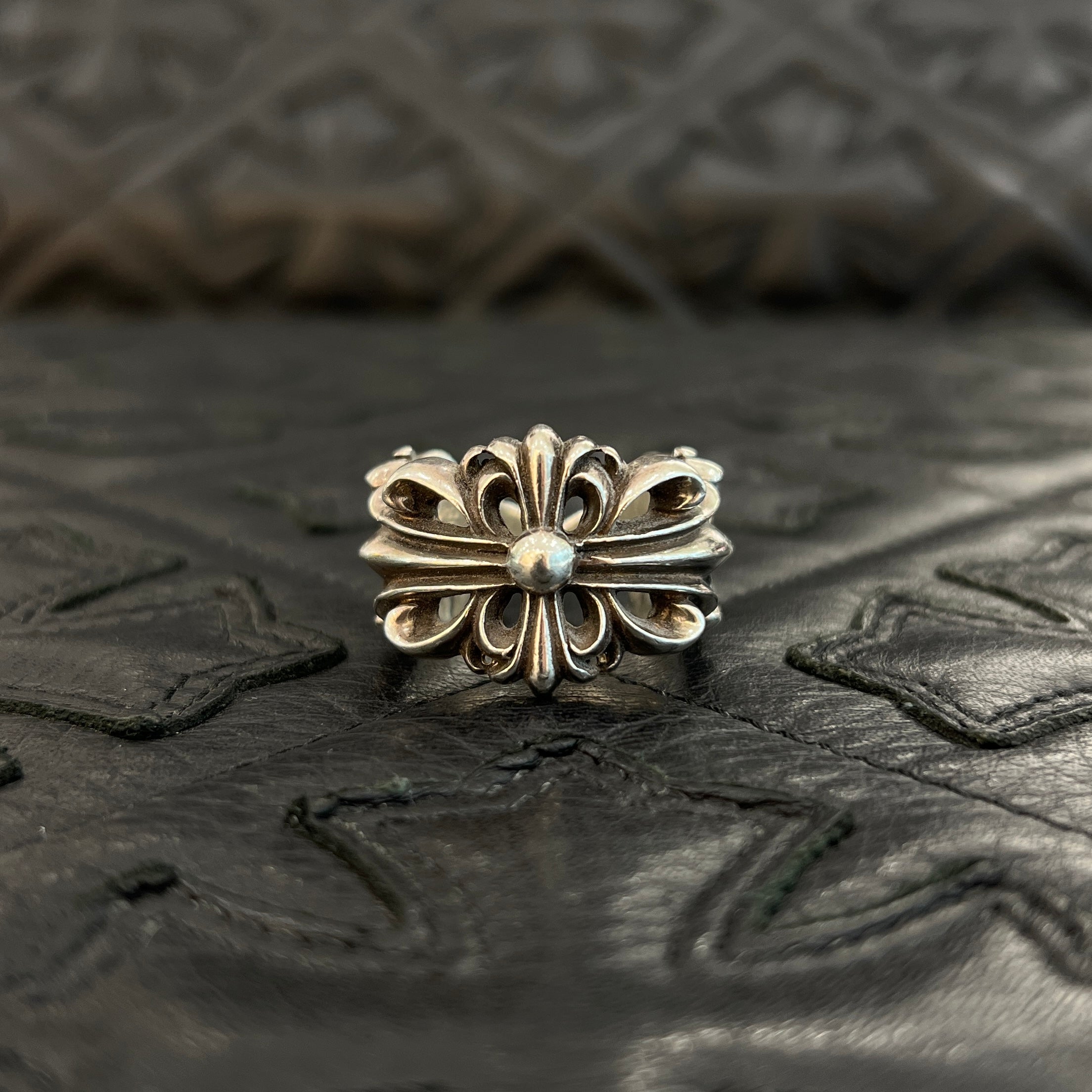 CHROME HEARTS DBL FLRL CRS Ring Size 22.5号 クロムハーツ ダブルフローラルクロス リング シルバー925 サイズ22.5号