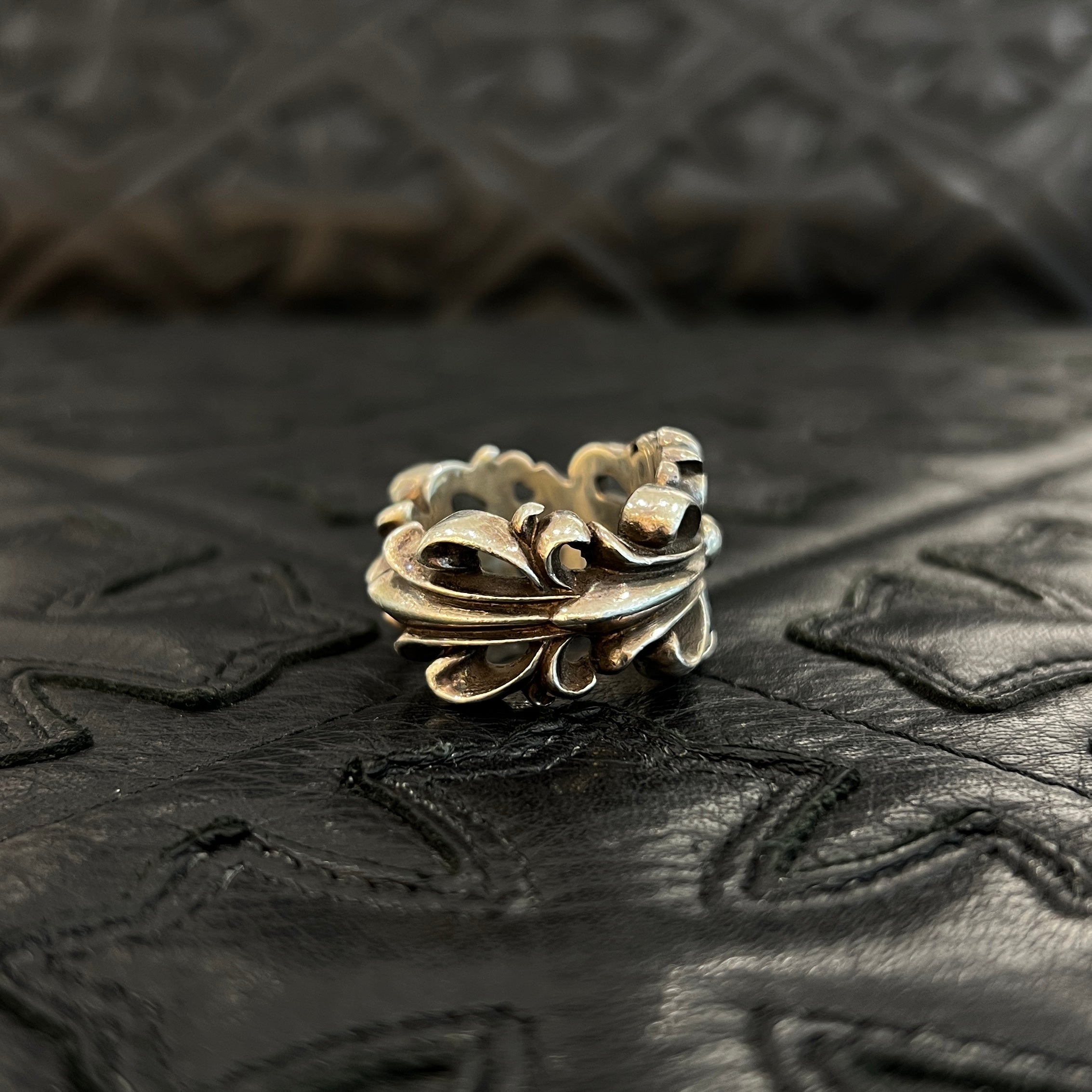 シルバー925製 ダブルフローラルクロスリング✨希少✨ CHROME HEARTS DBL FLRL CRS Ring Size 22.5号 クロムハーツ