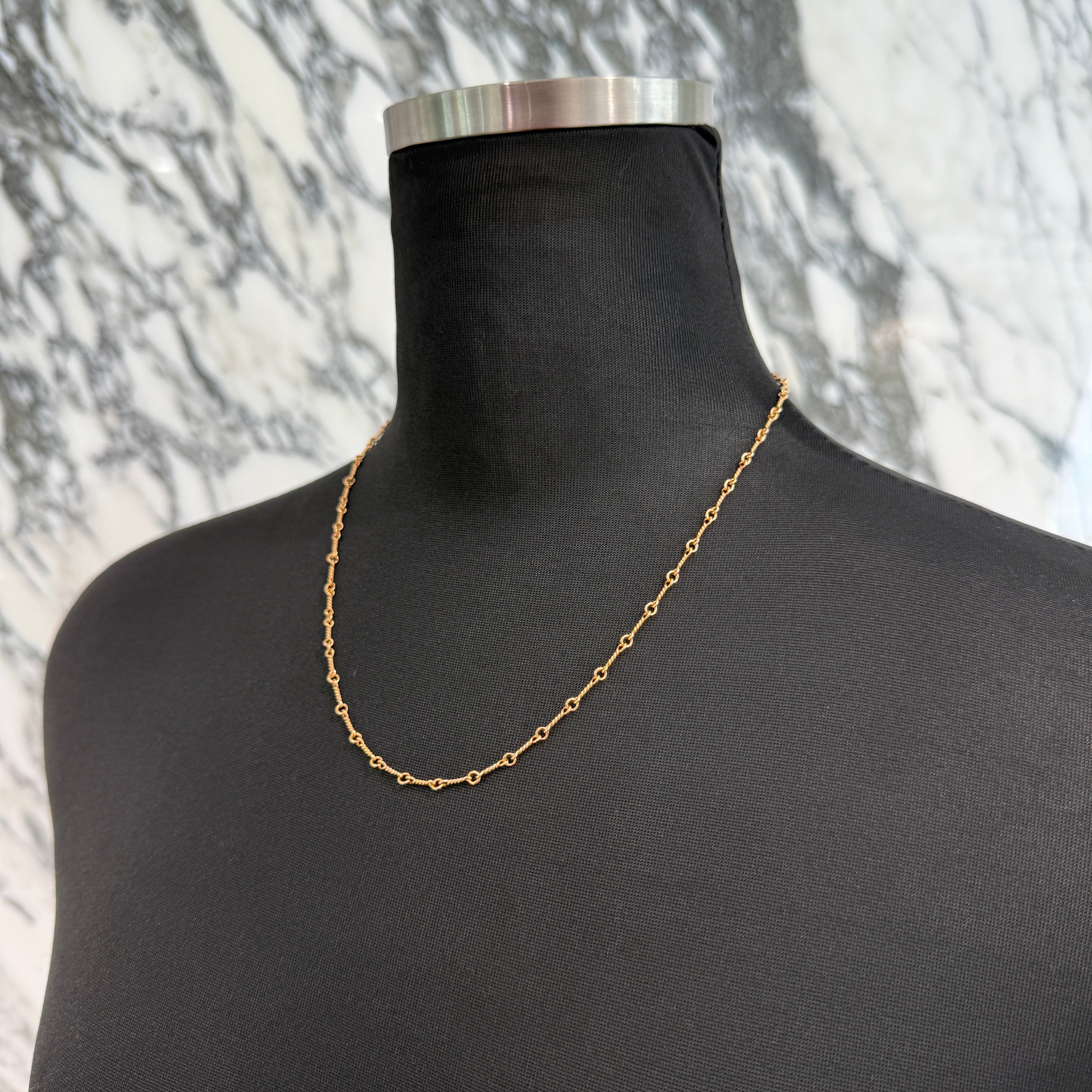 CHROME HEARTS 22K Twist Chain Necklace Size 18 Inch クロムハーツ 22K ツイストチェーン ネックレス サイズ18インチ