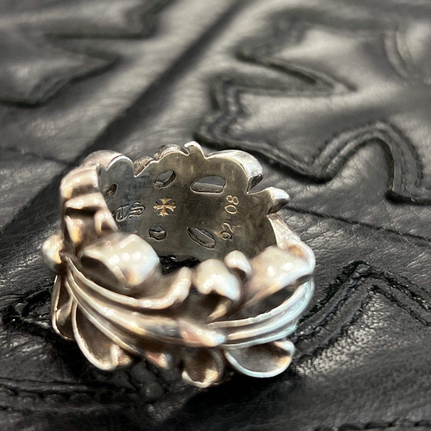 CHROME HEARTS DBL FLRL CRS Ring Size 22.5号 クロムハーツ ダブルフローラルクロス リング シルバー925 サイズ22.5号