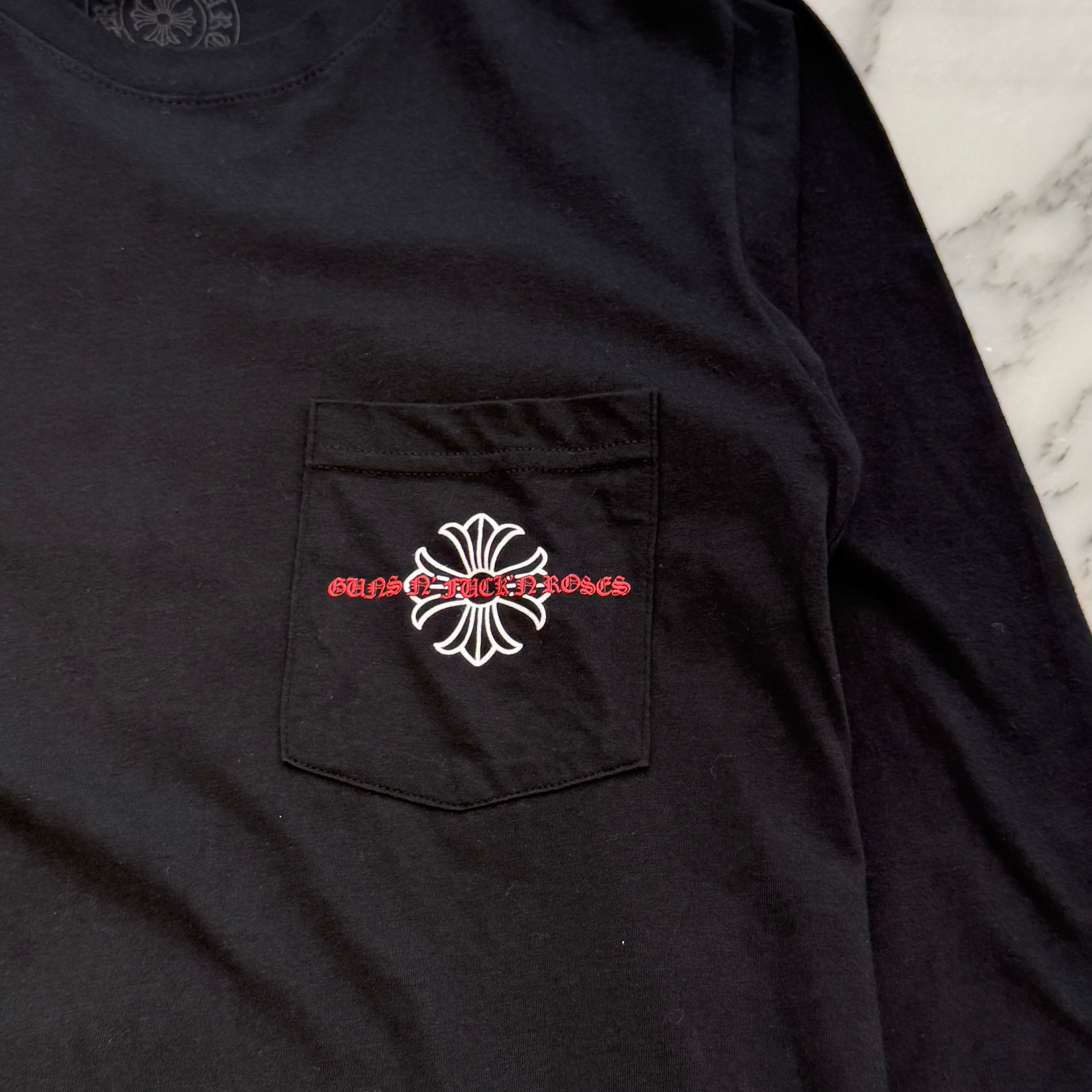 CHROME HEARTS × Guns N' Roses Back Cross Patch Arch Logo Long Sleeve Tee Size S クロムハーツ × ガンズアンドローゼス バッククロスパッチ アーチロゴ ロングスリーブTシャツ サイズS