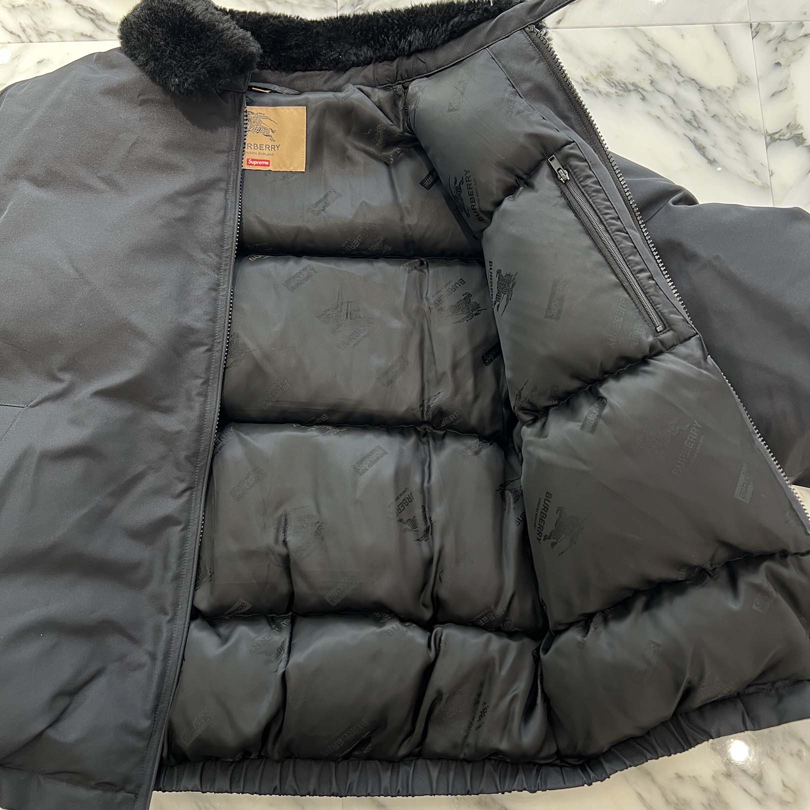 Supreme × BURBERRY 2022AW Shearling Collar Down Puffer Jacket Size M シュプリーム×バーバリー シアリング カラー ダウン パッファー ジャケット サイズM