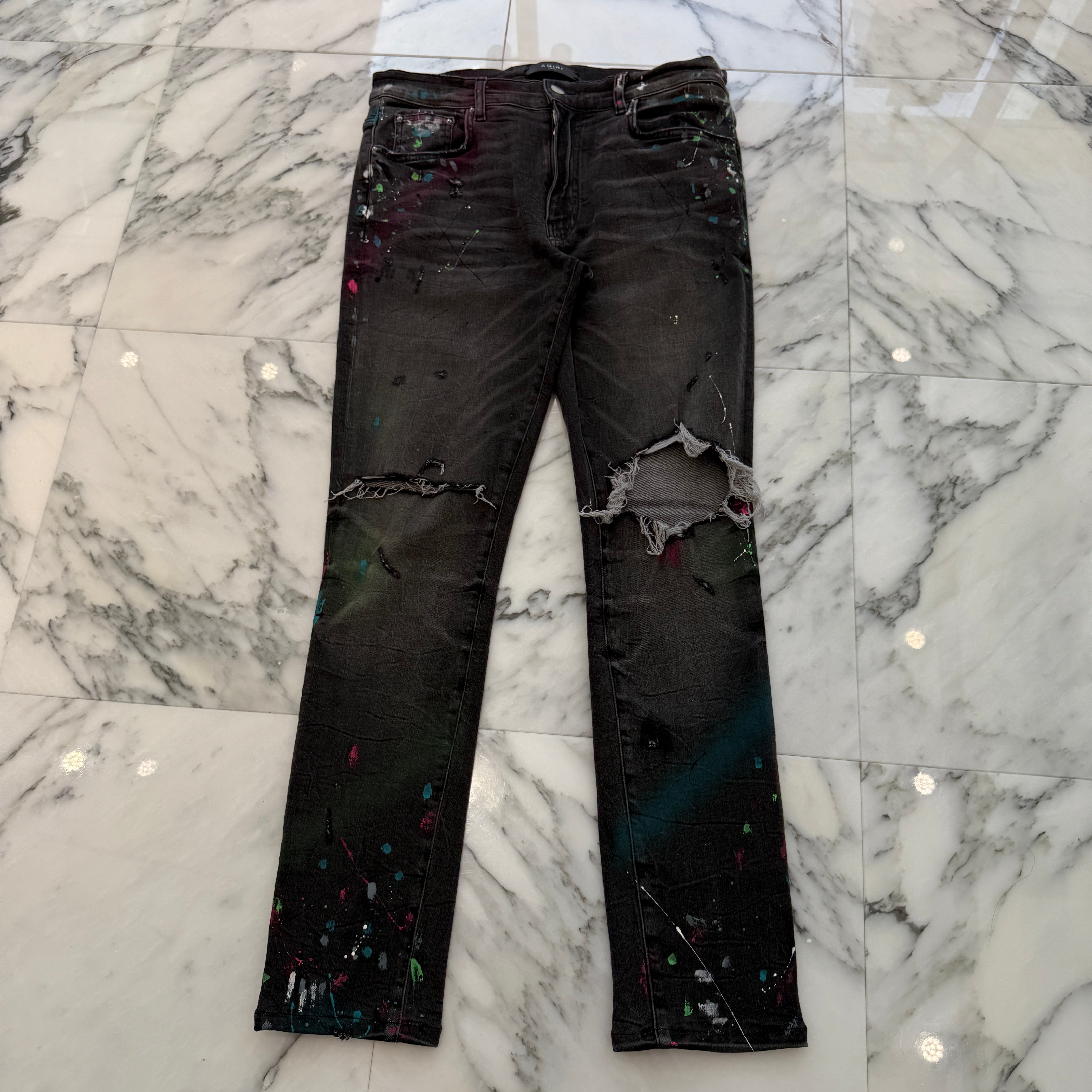 AMIRI Paint Splattered Ripped Jeans Size 34 アミリ ペイントスプラッター リップド ジーンズ サイズ34