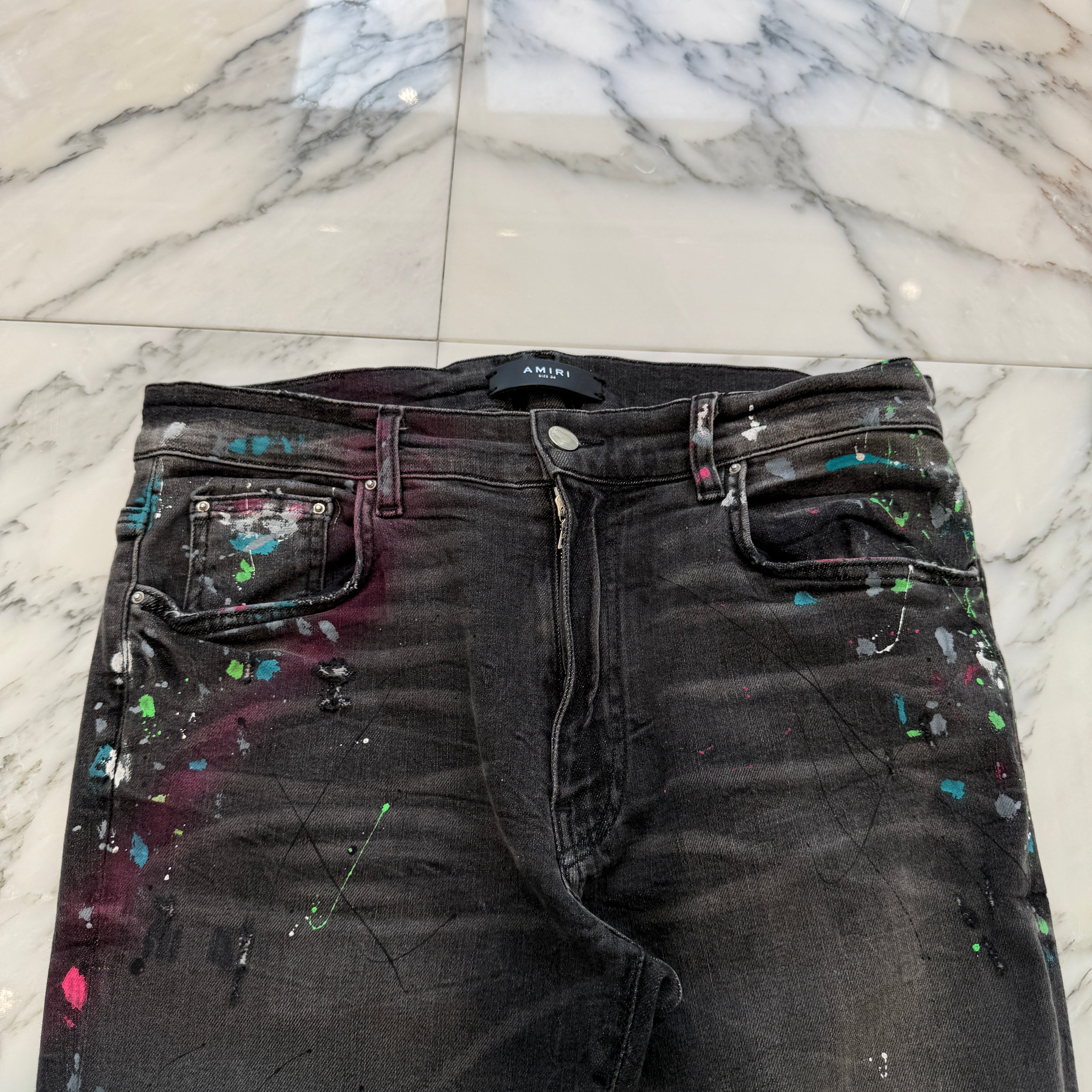 AMIRI Paint Splattered Ripped Jeans Size 34 アミリ ペイントスプラッター リップド ジーンズ サイズ34