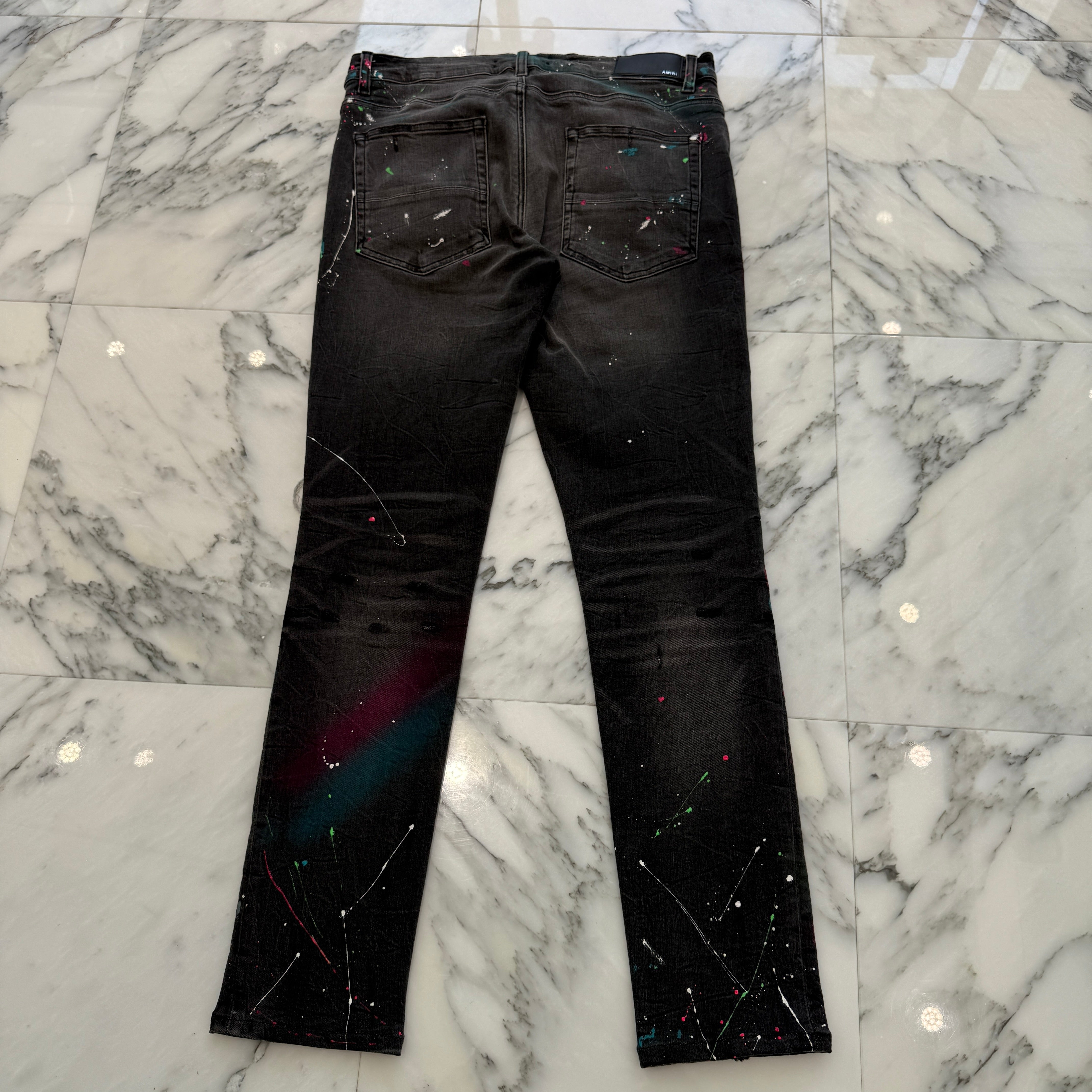 AMIRI Paint Splattered Ripped Jeans Size 34 アミリ ペイントスプラッター リップド ジーンズ サイズ34