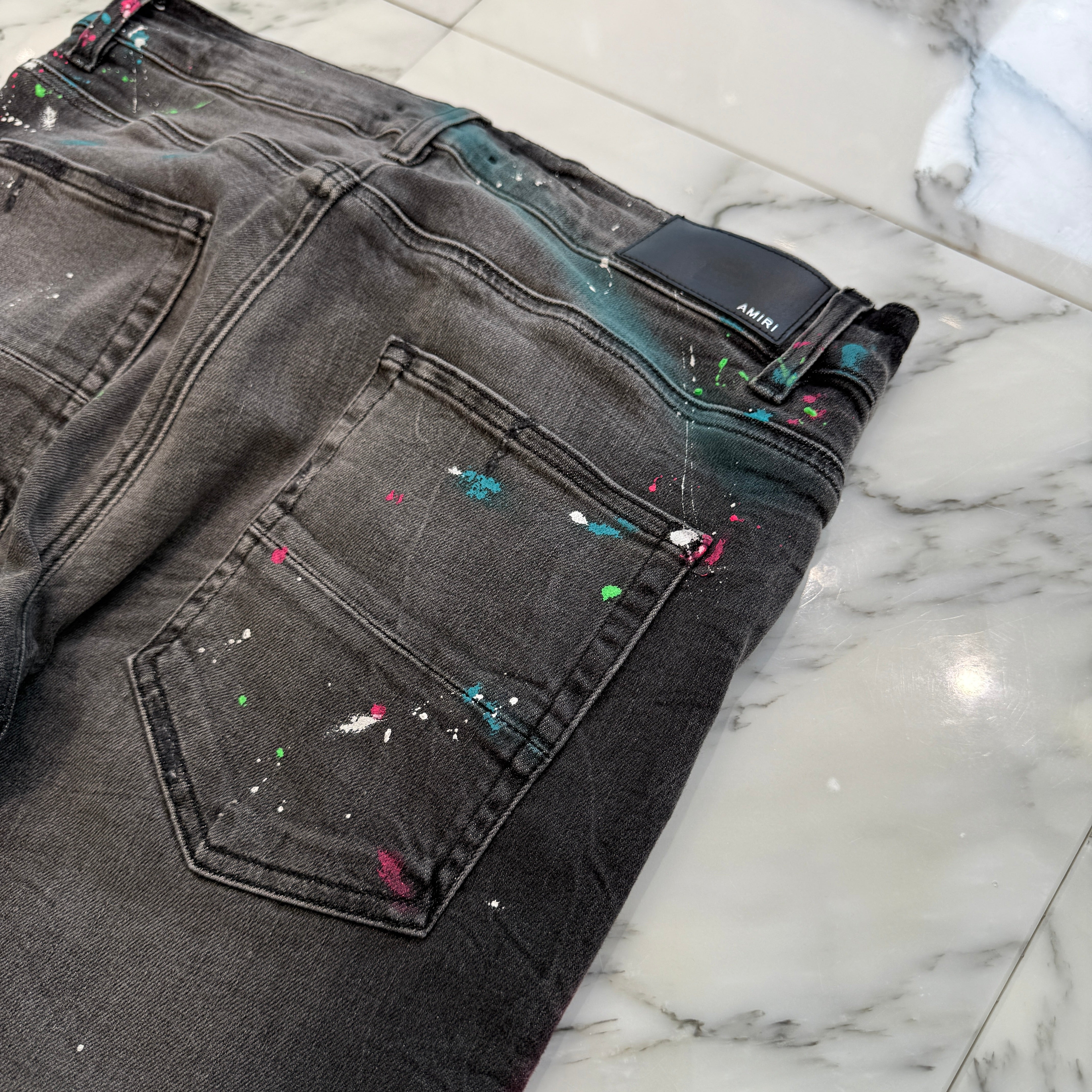 AMIRI Paint Splattered Ripped Jeans Size 34 アミリ ペイントスプラッター リップド ジーンズ サイズ34