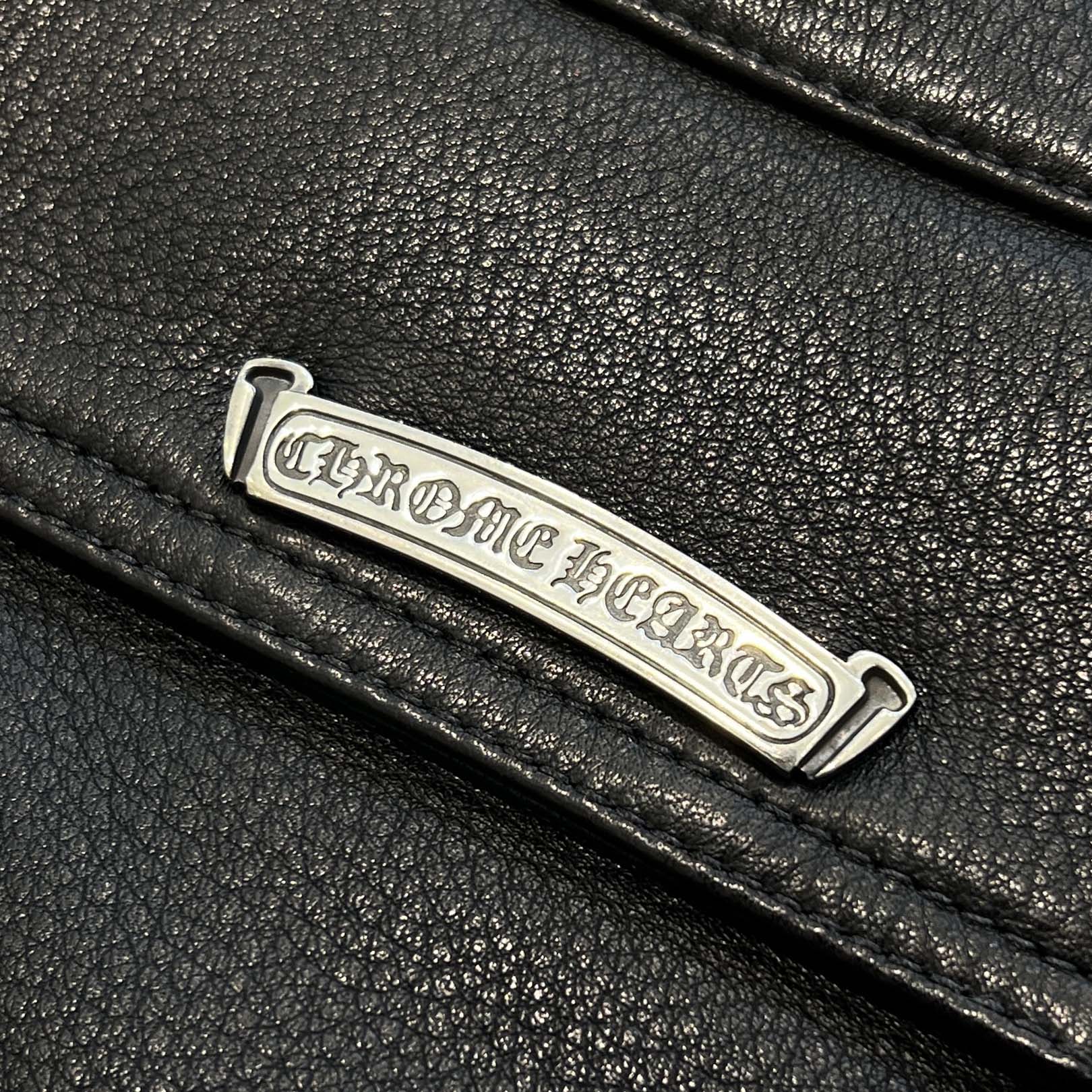 CHROME HEARTS Cross Ball Button Leather Cargo Pants Size 34 クロムハーツ クロスボールボタン レザー カーゴパンツ サイズ34