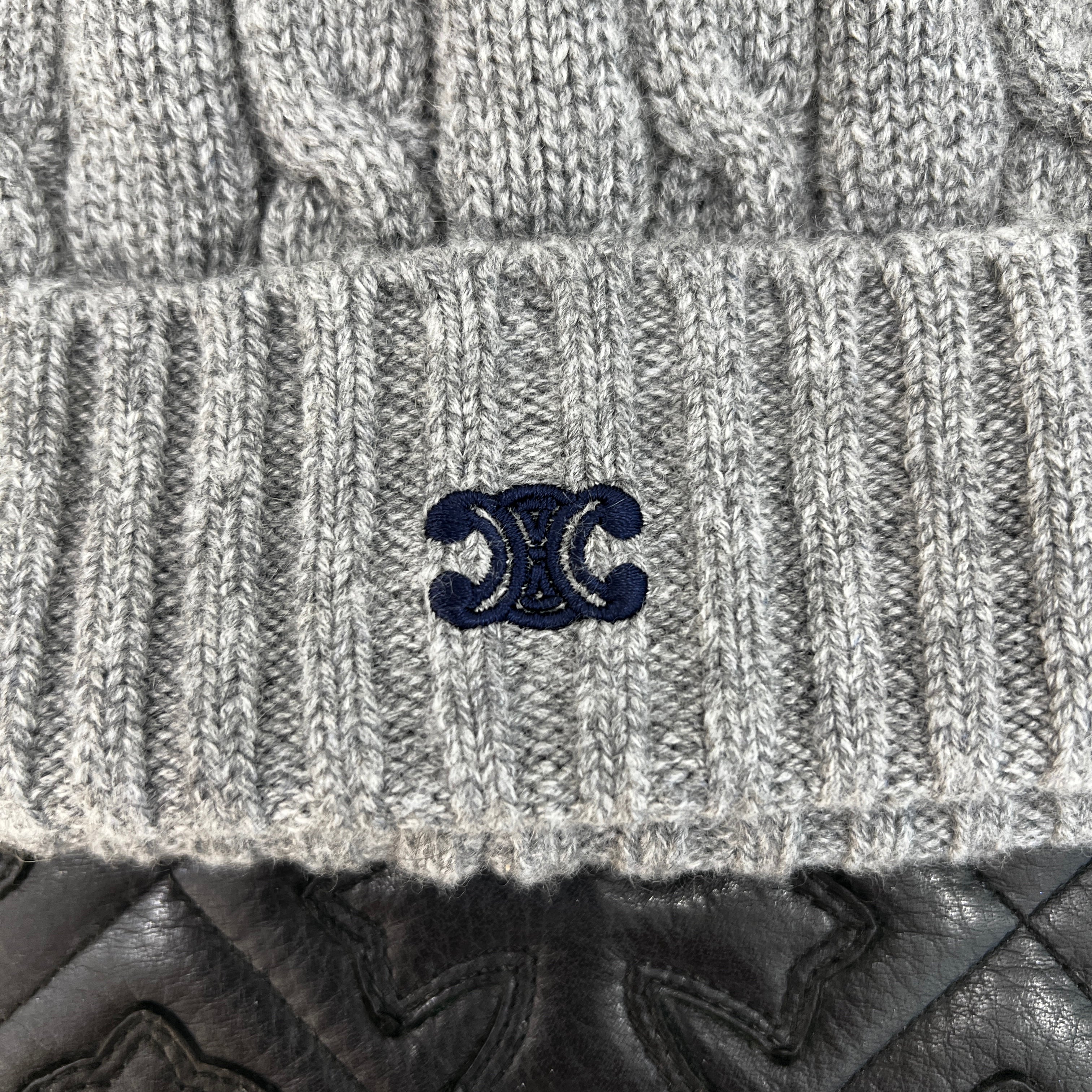 CELINE 2025SS Cable Knit Triomphe Cashmere Beanie 2AD5I362W Size TU セリーヌ ケーブルニットトリオンフカシミヤビーニー サイズTU