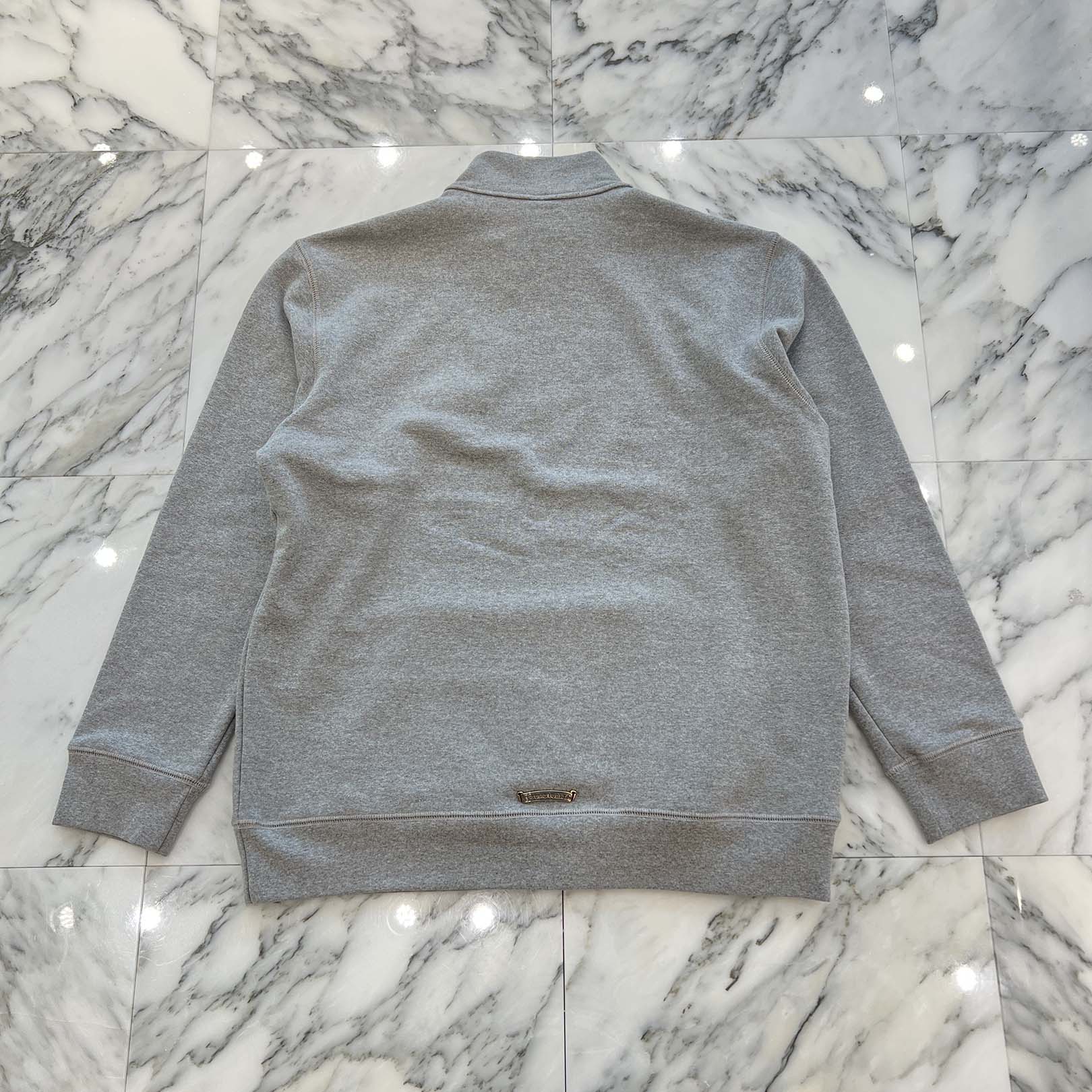 CHROME HEARTS Y NOT Cemetery Cross Leather Patch Half Zip