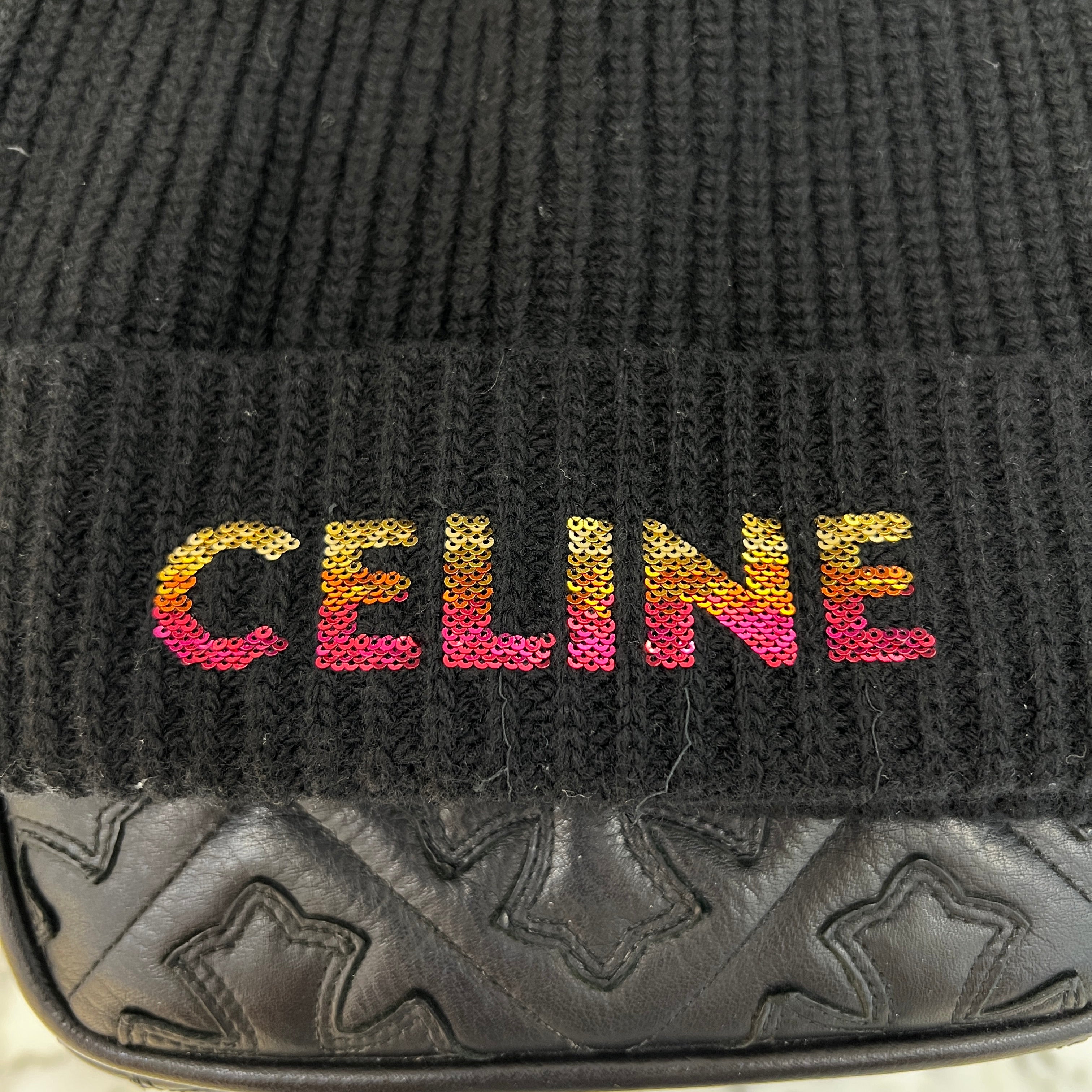 CELINE 2022AW Logo Embroidery Gradient Sequin Beanie 2A07Z666Q Size TU セリーヌ  ロゴエンブロイダリー グラデーション スパンコール ビーニー  サイズTU