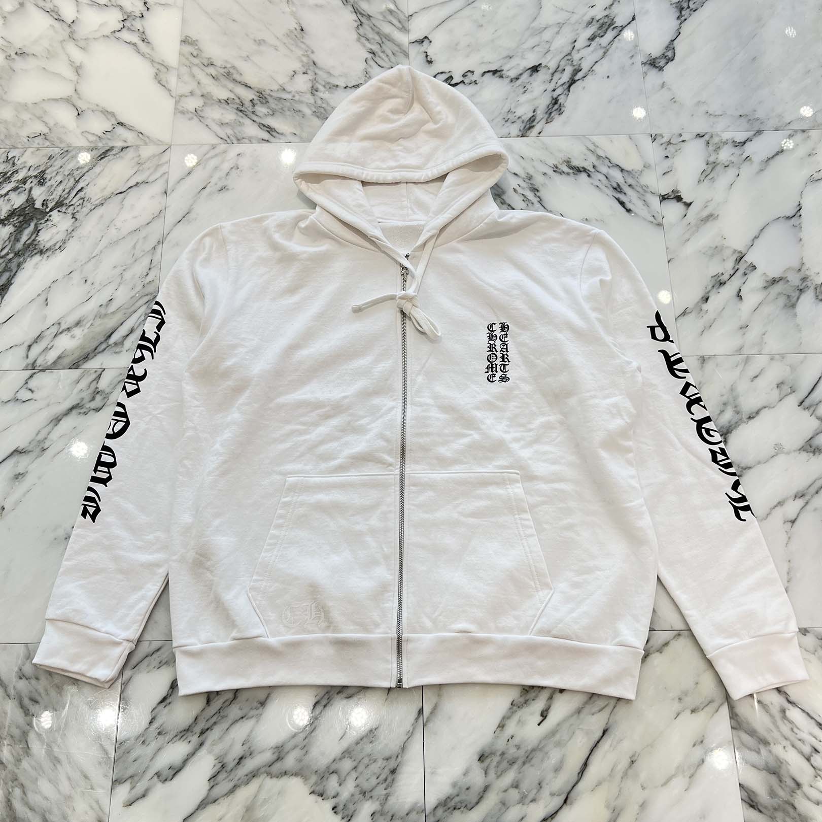 CHROME HEARTS Vertical Logo Zip Up Hoodie Size XL クロムハーツ ヴァーティカルロゴ ジップアップ フーディー サイズXL