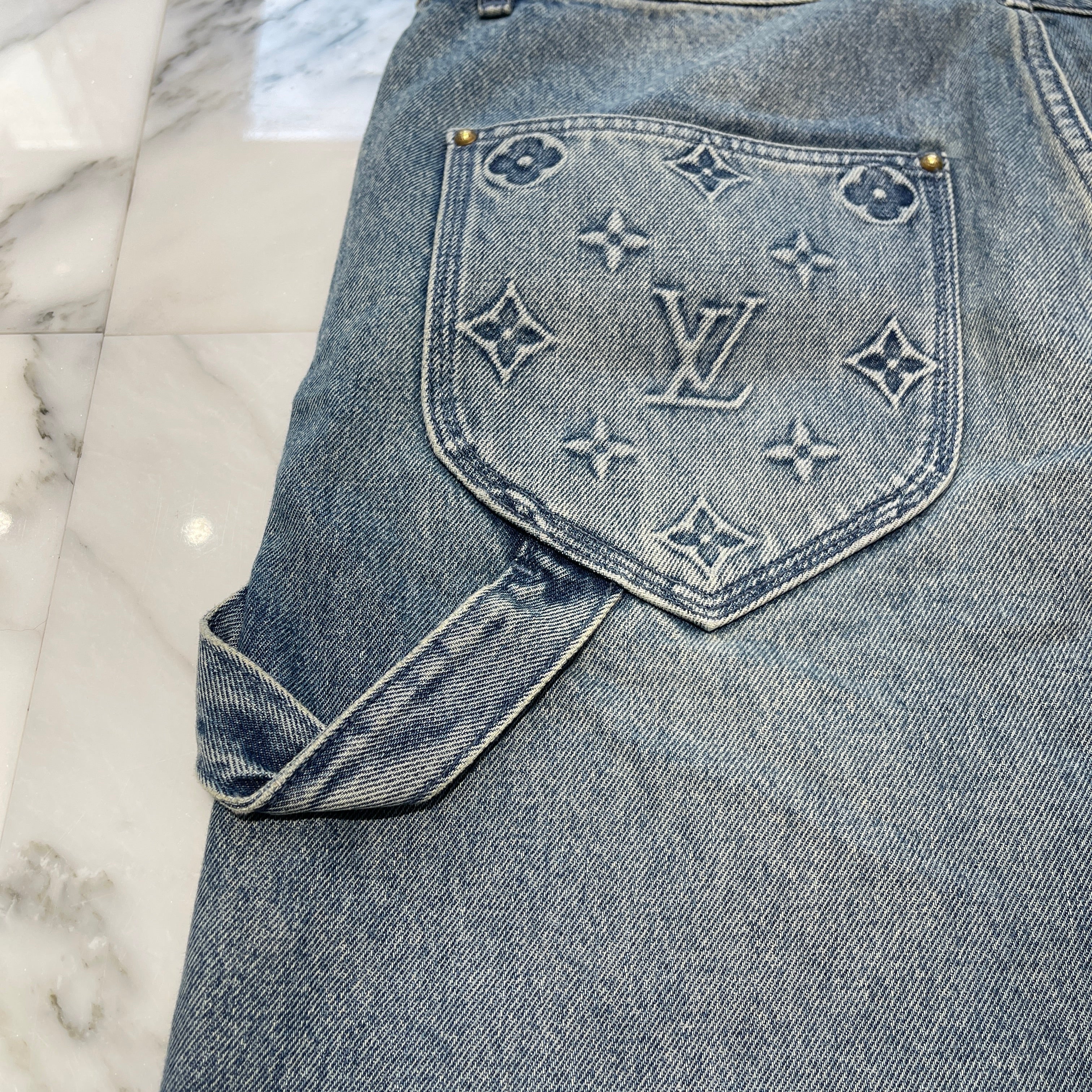 LOUIS VUITTON 2023AW Denim Carpenter Shorts 1ABJ7E Size 33 ルイヴィトン デニム カーペンター ショーツ サイズ33