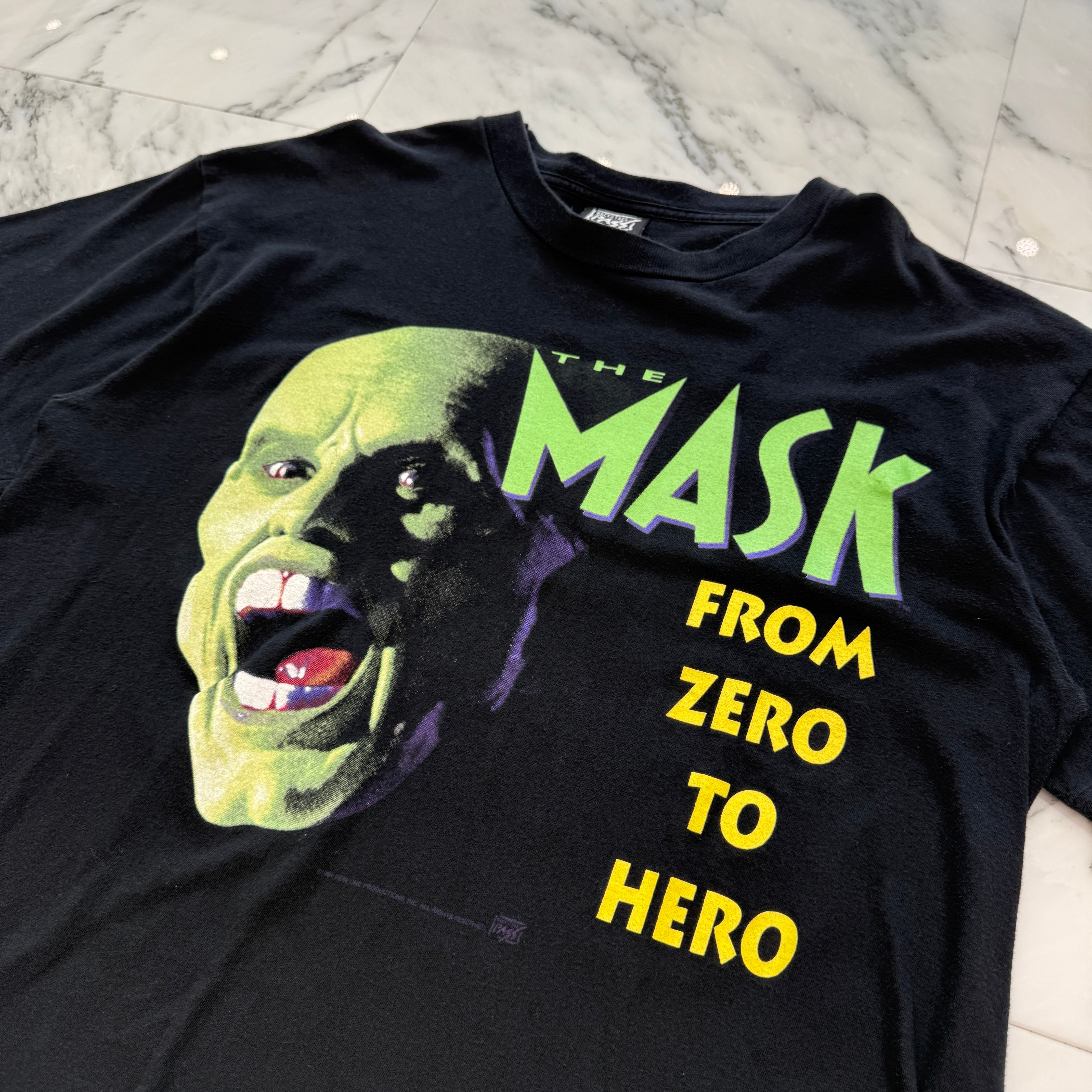 Vintage 90's THE MASK "FROM ZERO TO HERO" BACK STAGE PASS S/S Tee Size XL 90's ザ・マスク "フロム ゼロ トゥ ヒーロー" バックステージパス社製 Tシャツ サイズXL
