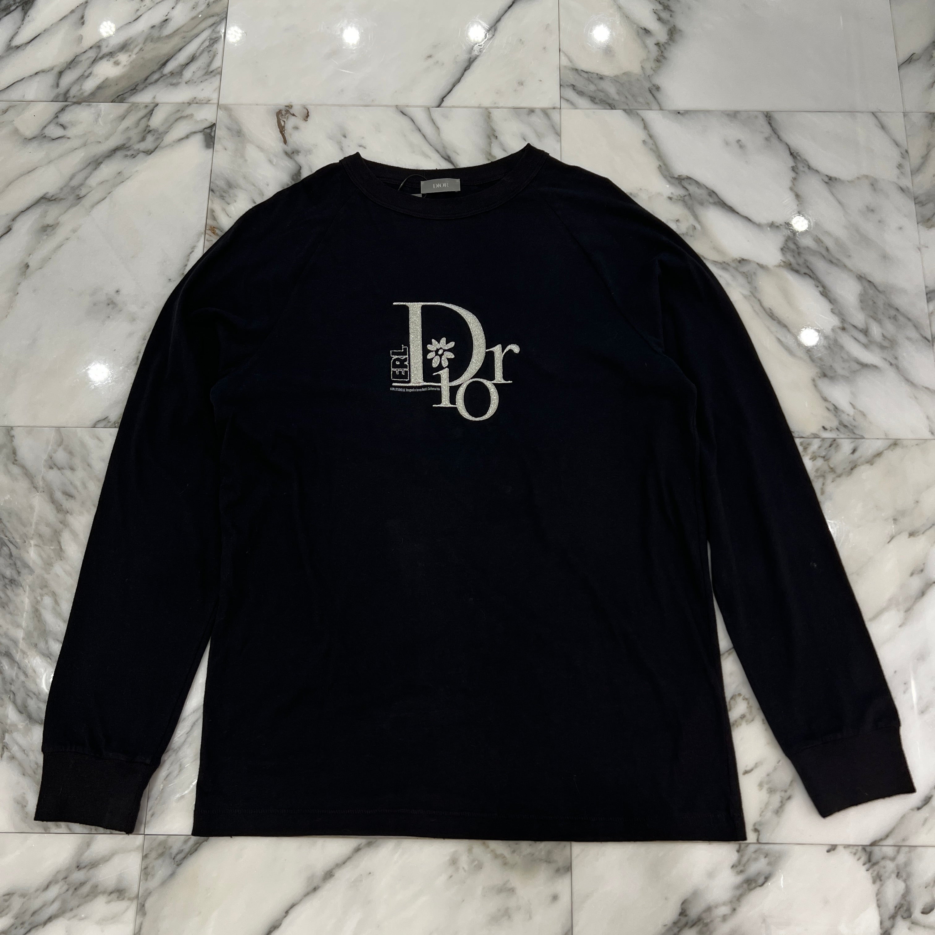 DIOR × ERL 2023SS Logo Embroidered Long Sleeve Tee 313J643A0753 Size XS ディオール × イーアールエル ロゴ刺繍ロングスリーブTシャツ サイズXS