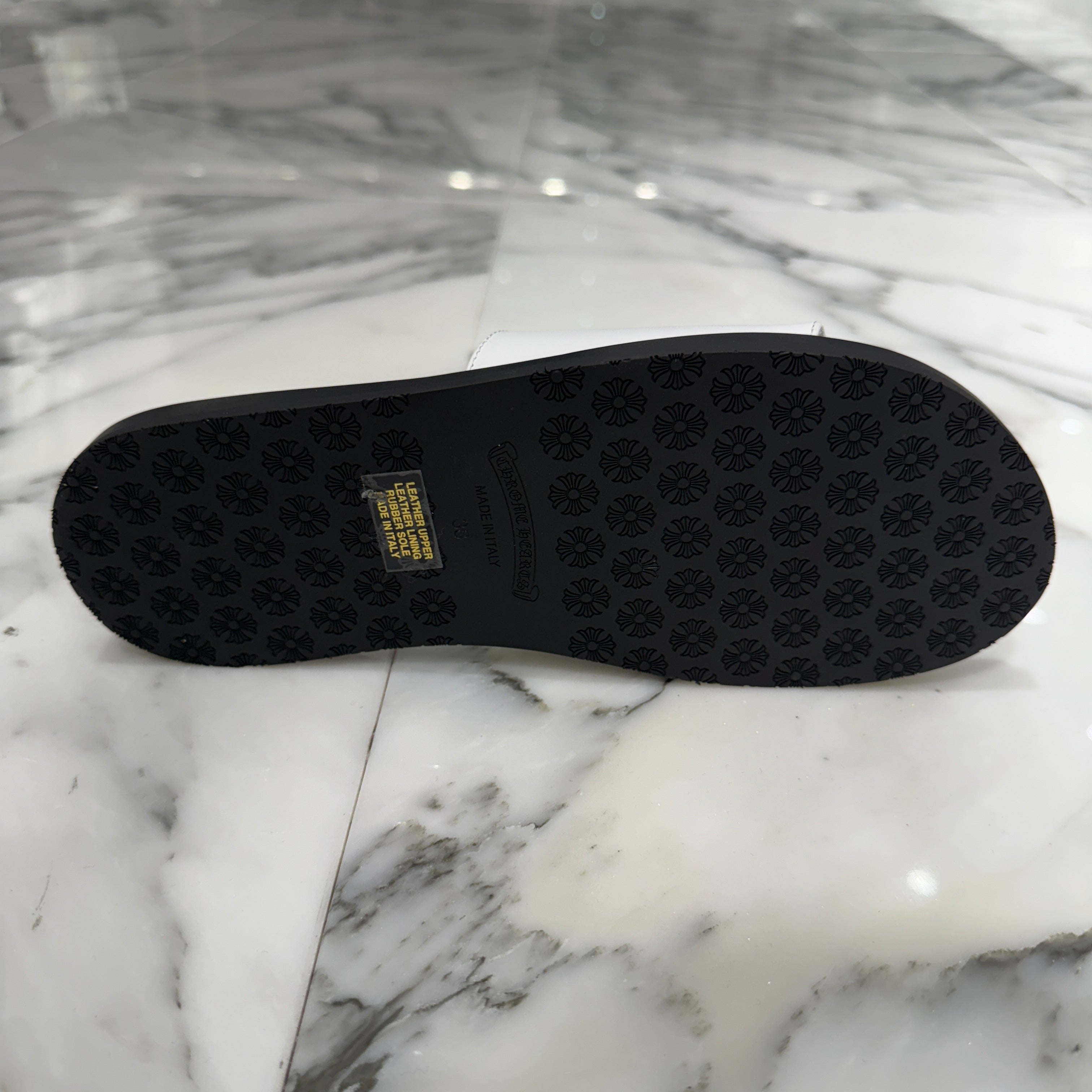 CHROME HEARTS Leather Cross Patch Sandals Size 38 クロムハーツ レザークロスパッチ サンダル サイズ38