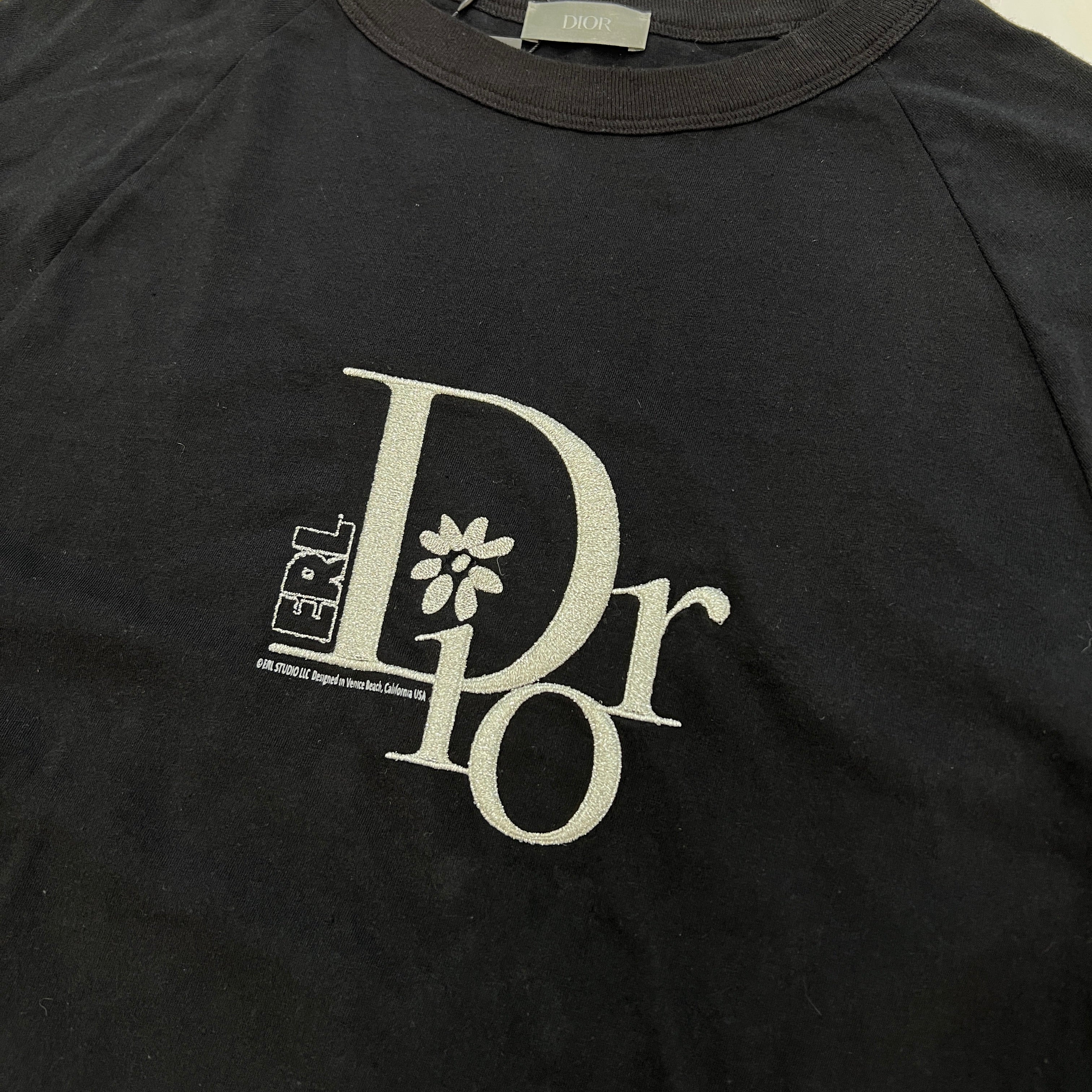 DIOR × ERL 2023SS Logo Embroidered Long Sleeve Tee 313J643A0753 Size XS ディオール × イーアールエル ロゴ刺繍ロングスリーブTシャツ サイズXS