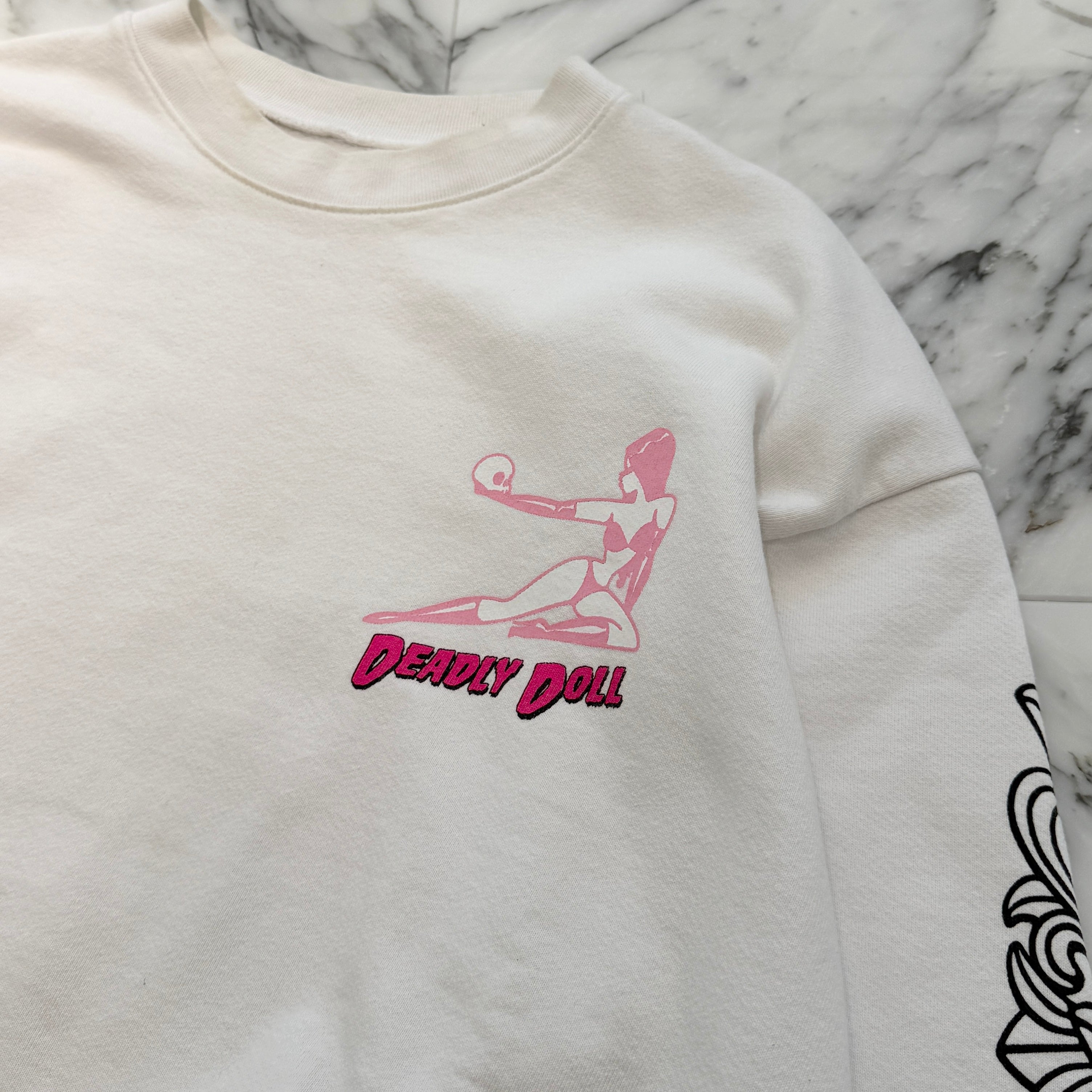 CHROME HEARTS × DEADLLY DOLL Crew Neck Sweat Shirt Size L クロムハーツ × デッドリードール クルーネックスウェットシャツ サイズL