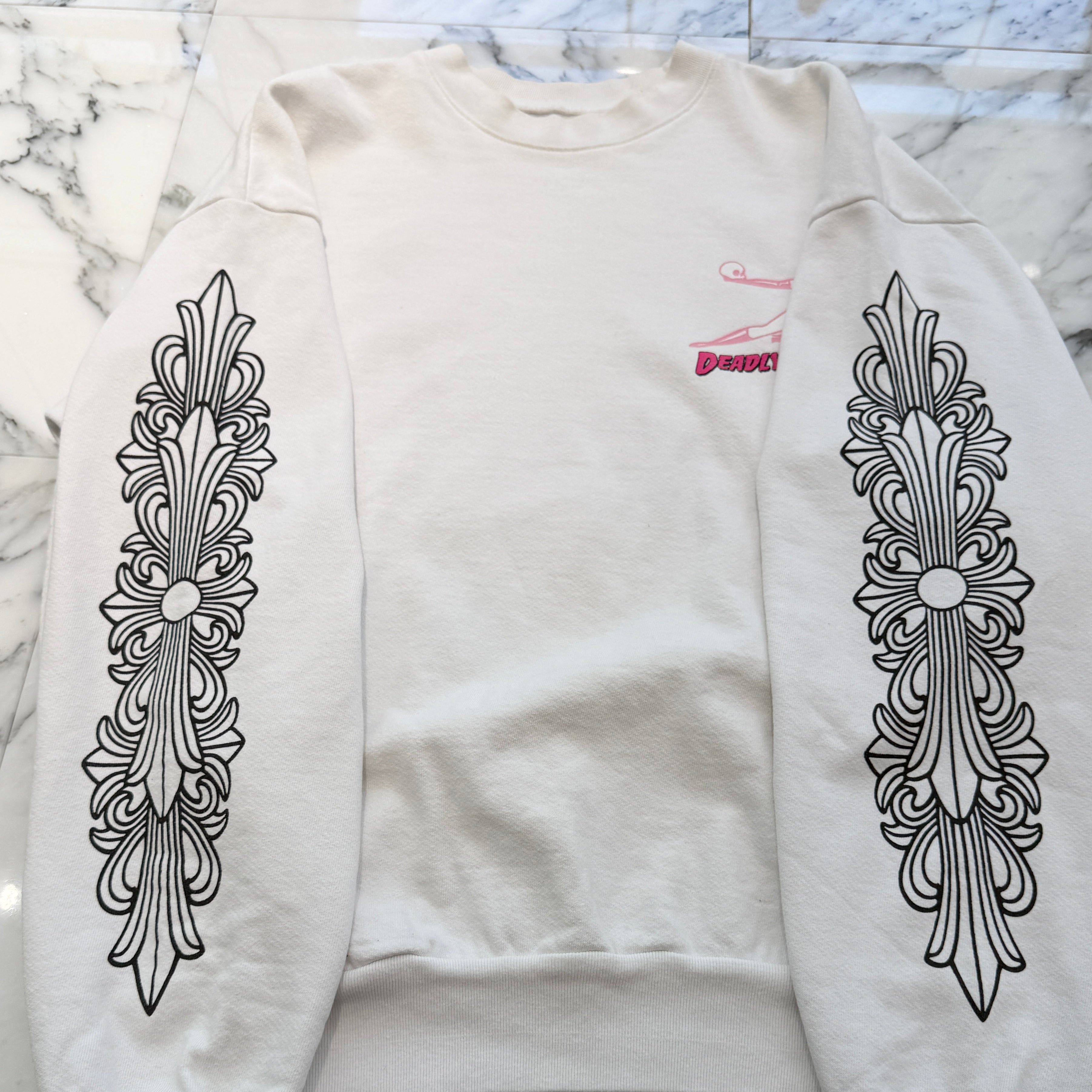 CHROME HEARTS × DEADLLY DOLL Crew Neck Sweat Shirt Size L クロムハーツ × デッドリードール クルーネックスウェットシャツ サイズL