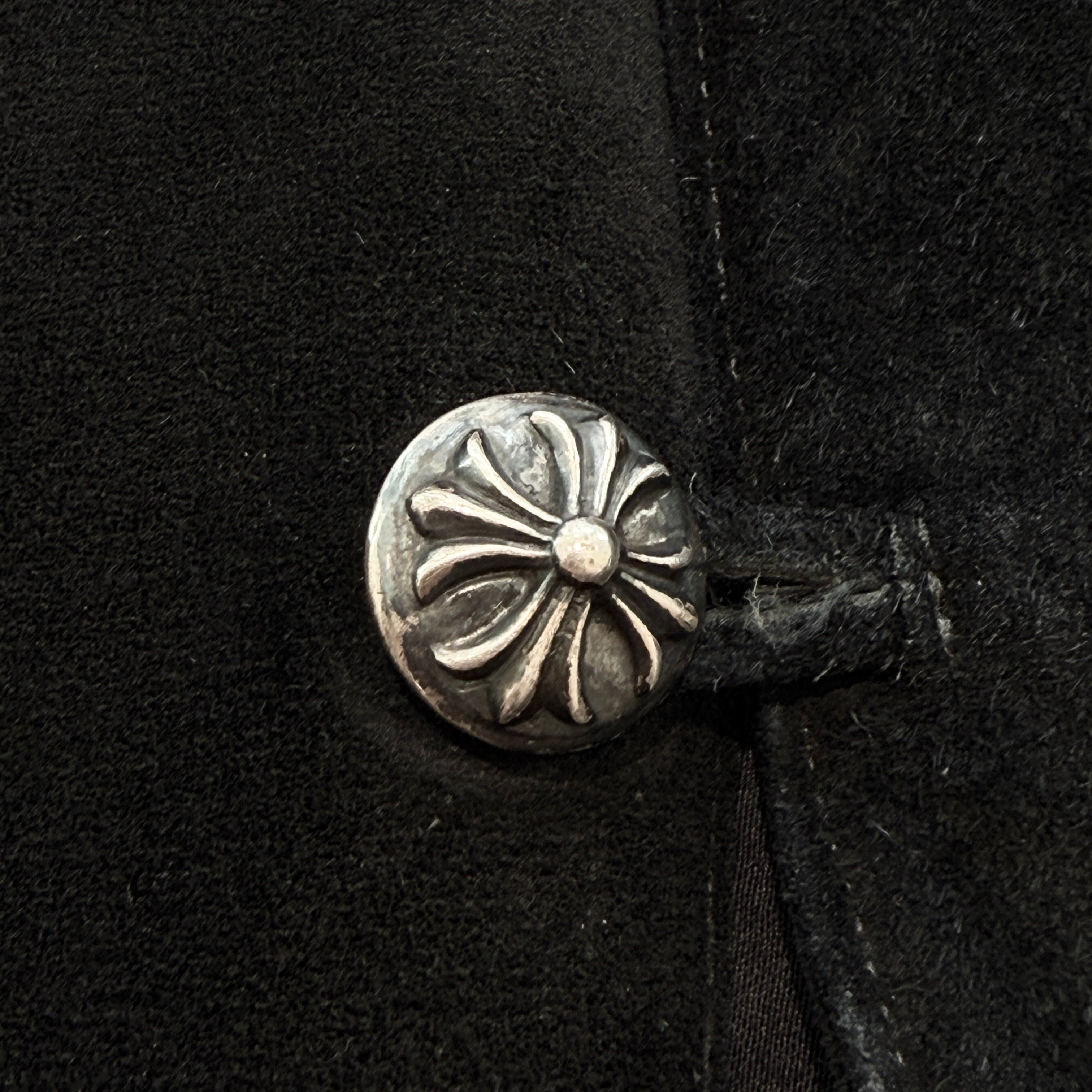 CHROME HEARTS Cross Ball Button Suede Leather Vest Size L クロムハーツ クロスボールボタン スエードレザー ベスト サイズL