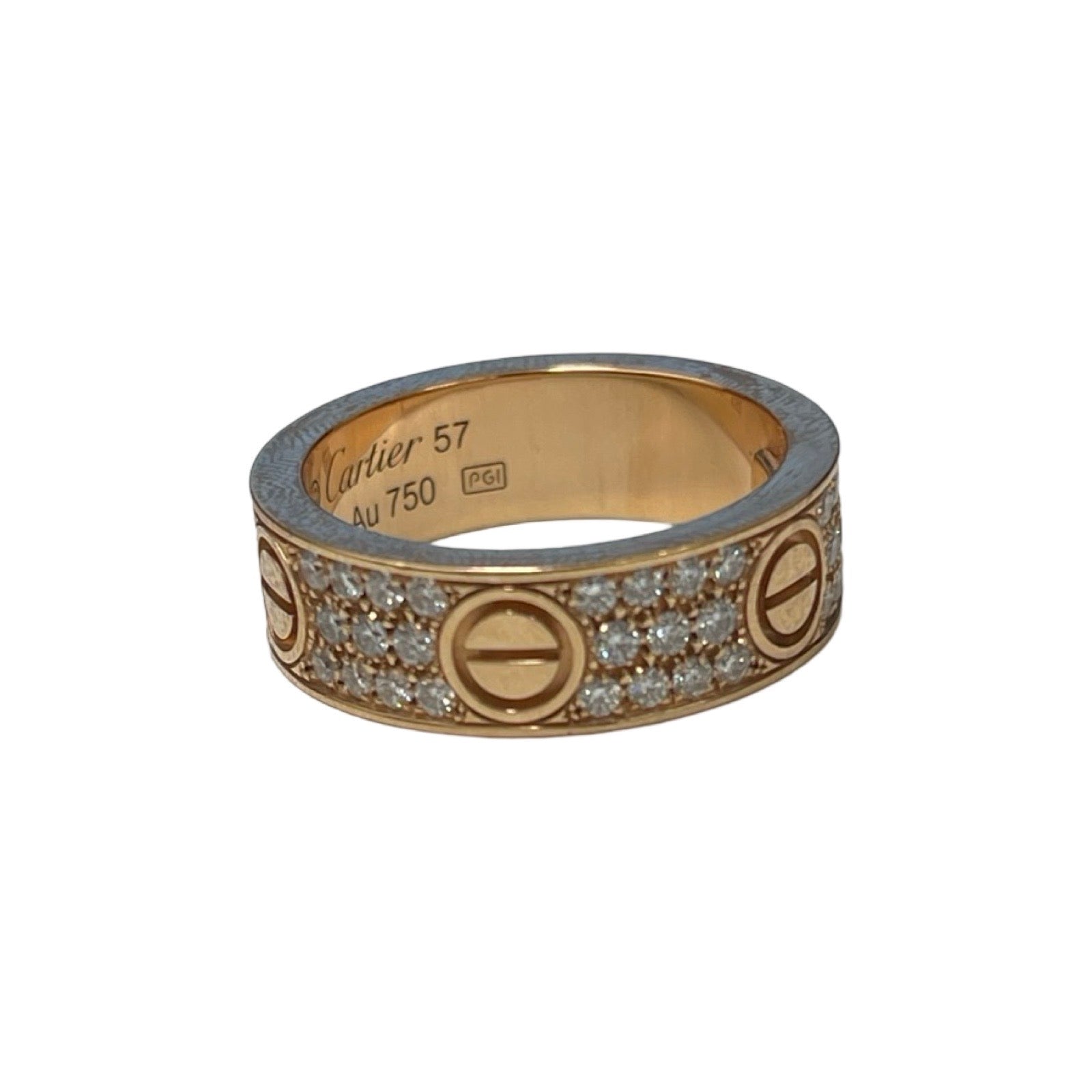 Cartier Love Ring B4087652 Pink Gold / Pave Diamond Au750 Size 14号