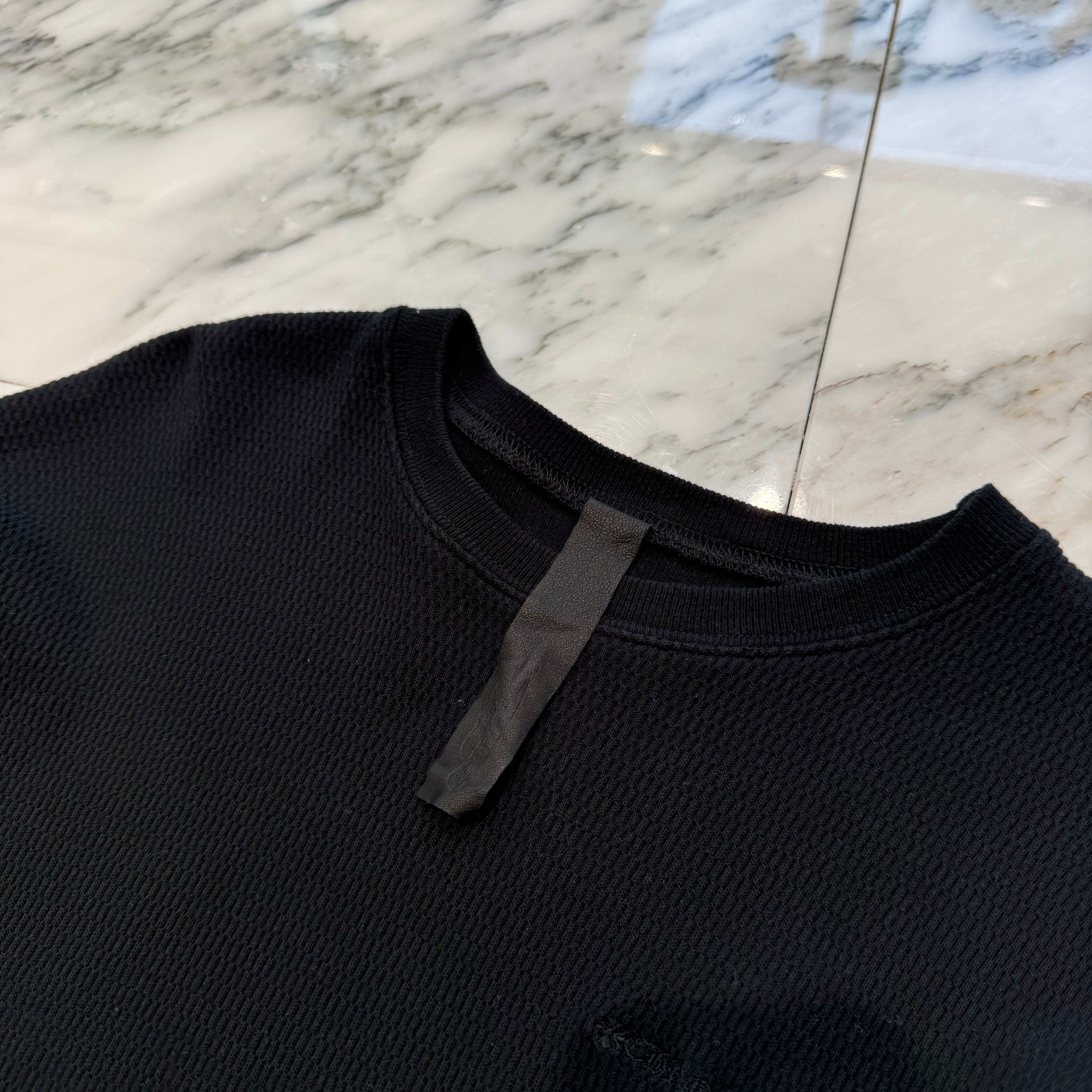 CHROME HEARTS Y NOT Leather Cross Patch Cropped Sweatshirt Size S クロムハーツ ワイノット レザークロスパッチ クロップド スウェットシャツ サイズS