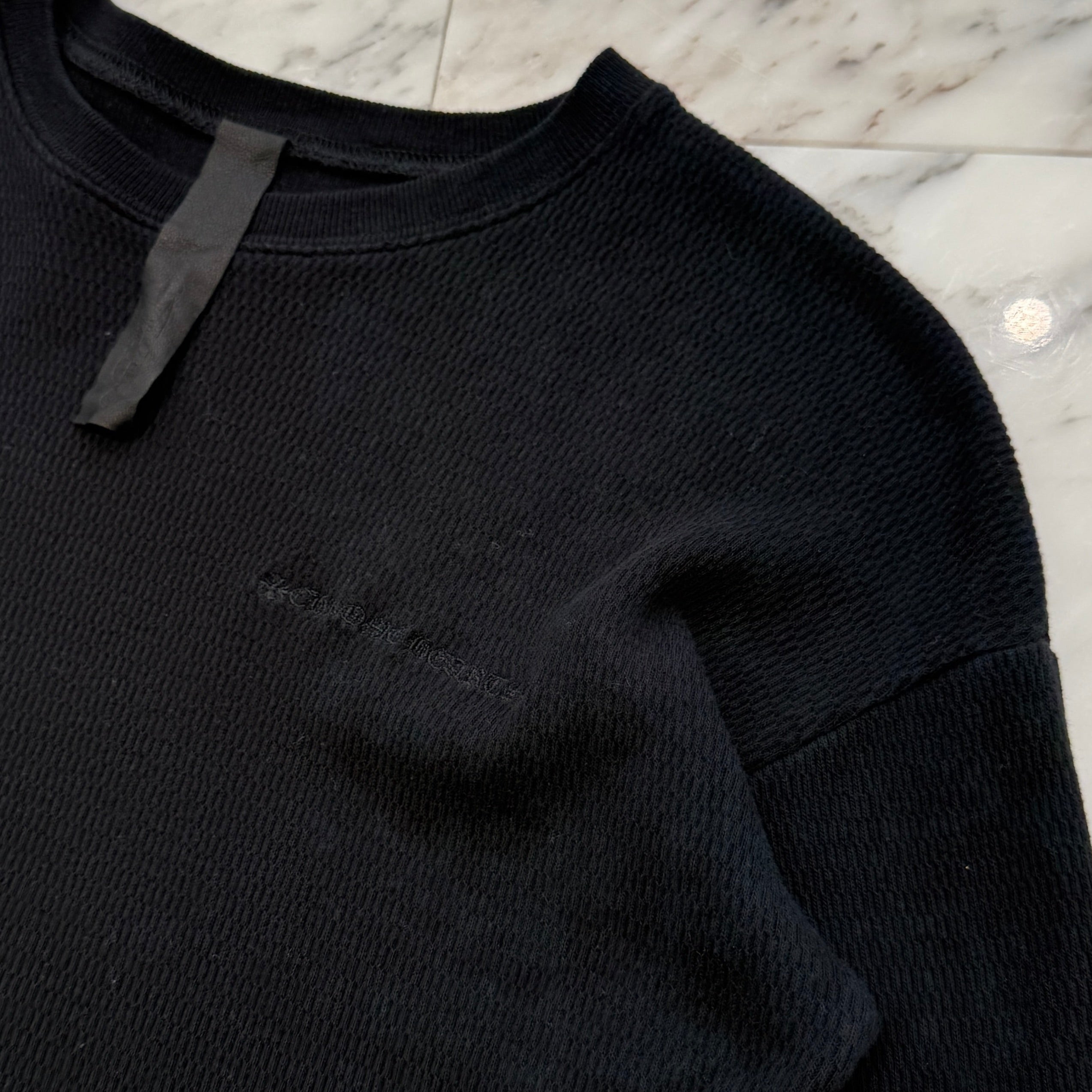 CHROME HEARTS Y NOT Leather Cross Patch Cropped Sweatshirt Size S クロムハーツ ワイノット レザークロスパッチ クロップド スウェットシャツ サイズS