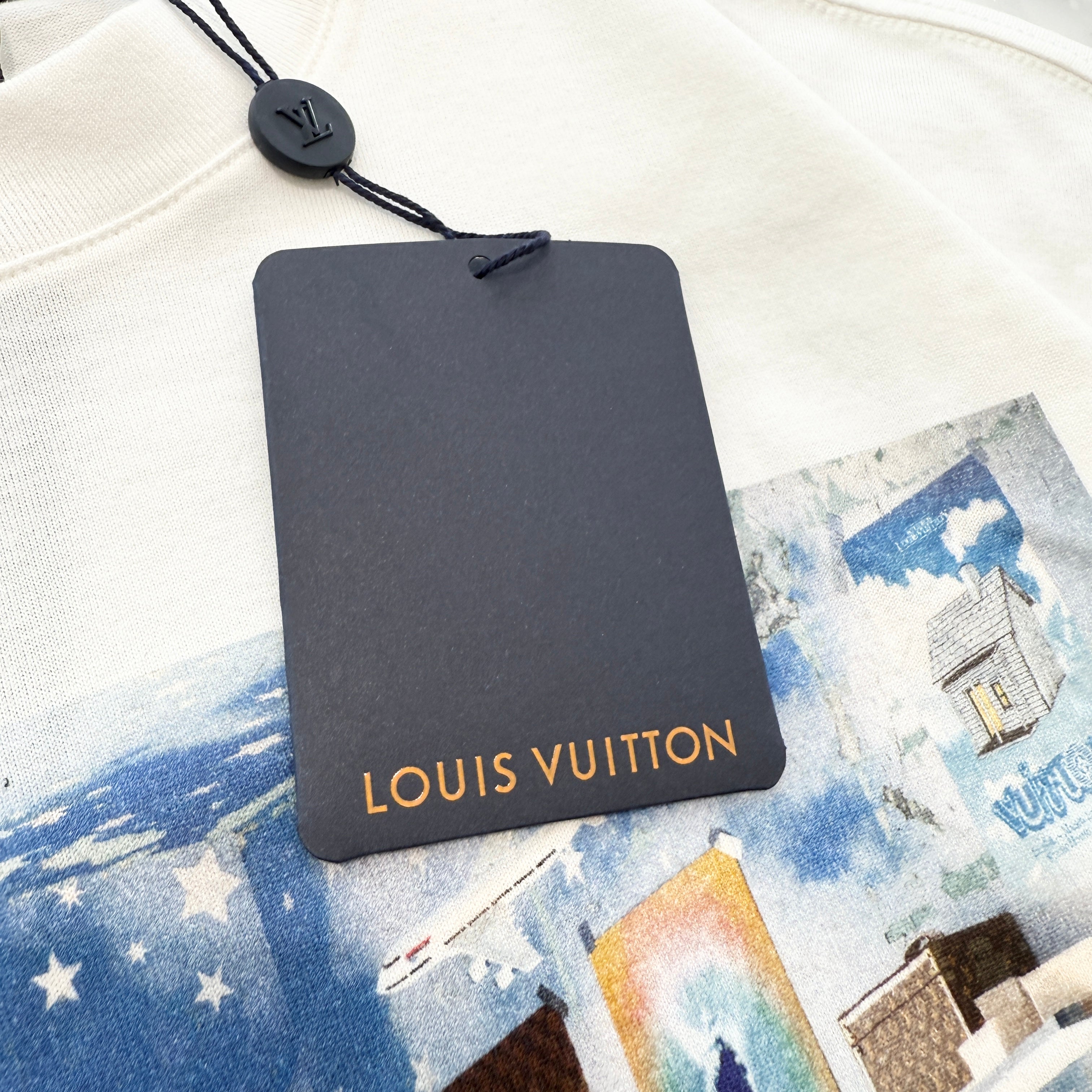 LOUIS VUITTON 2023AW Printed Cotton Crew Nevk Short Sleeve Tee Size XS ルイヴィトン プリンテッド コットン クルーネック 半袖Tシャツ サイズXS