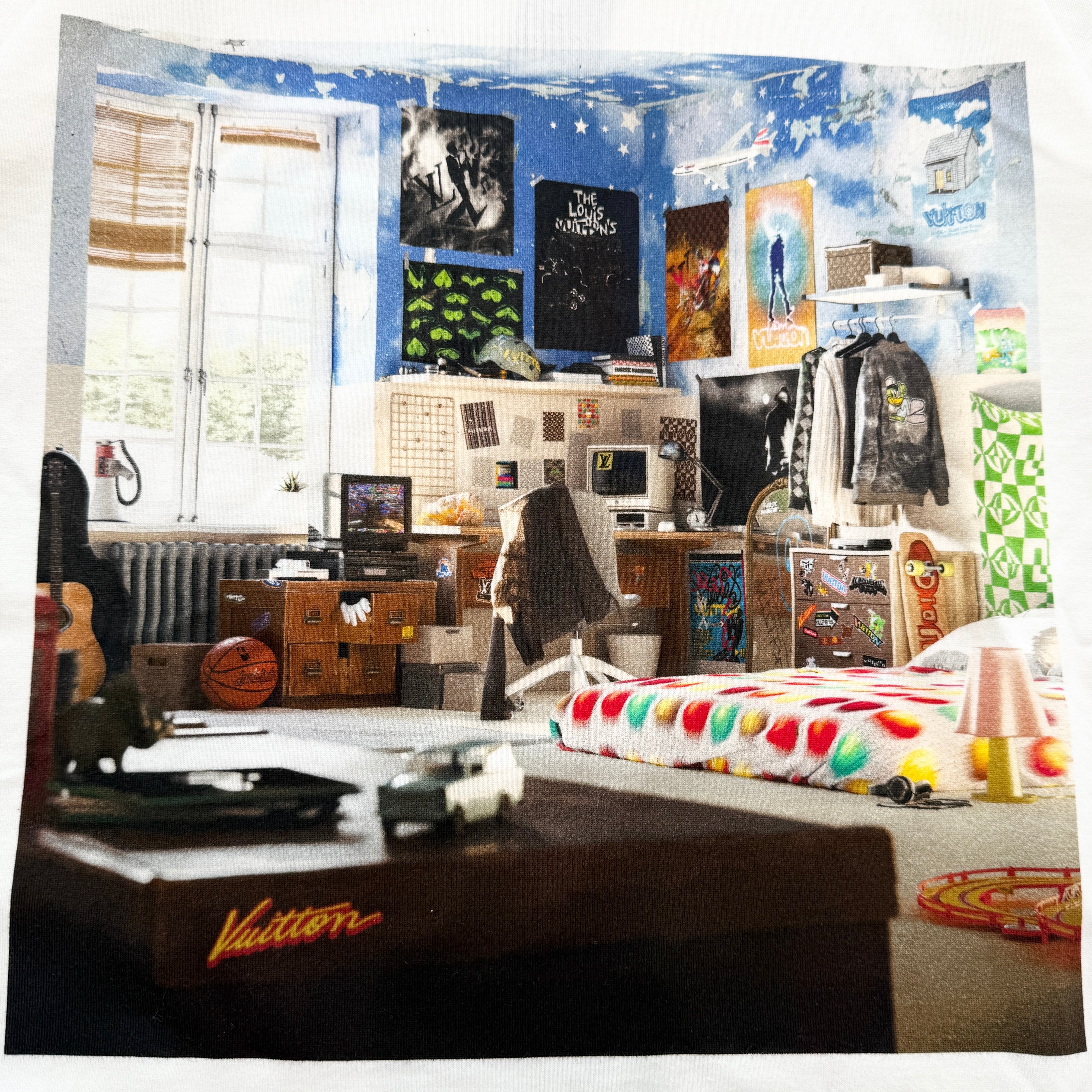 LOUIS VUITTON 2023AW Printed Cotton Crew Nevk Short Sleeve Tee Size XS ルイヴィトン プリンテッド コットン クルーネック 半袖Tシャツ サイズXS