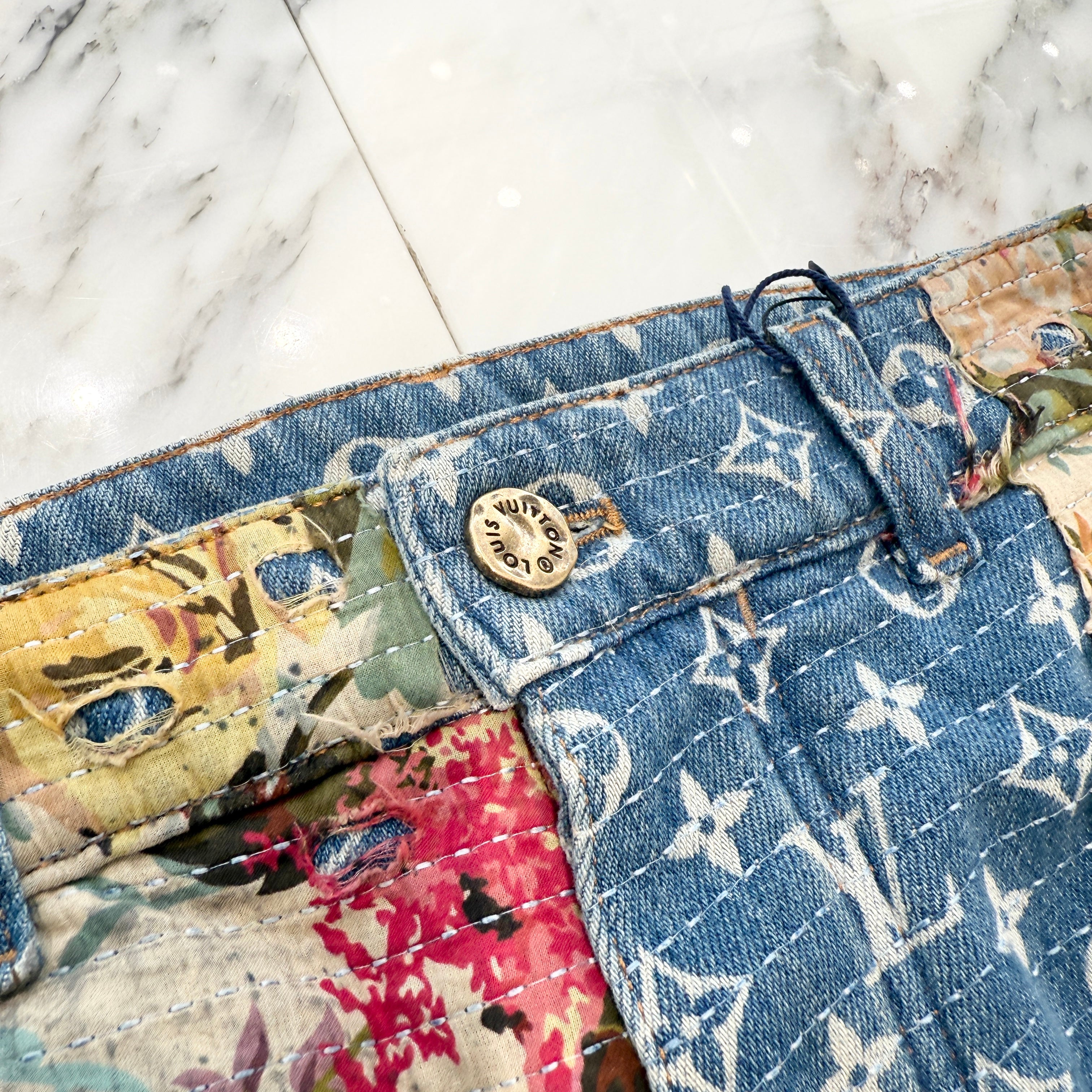 LOUIS VUITTON 2022AW Destroy Carpenter Bell Bottom Denim Pants Size 33 ルイヴィトン デストロイ カーペンター ベルボトム デニムパンツ サイズ33