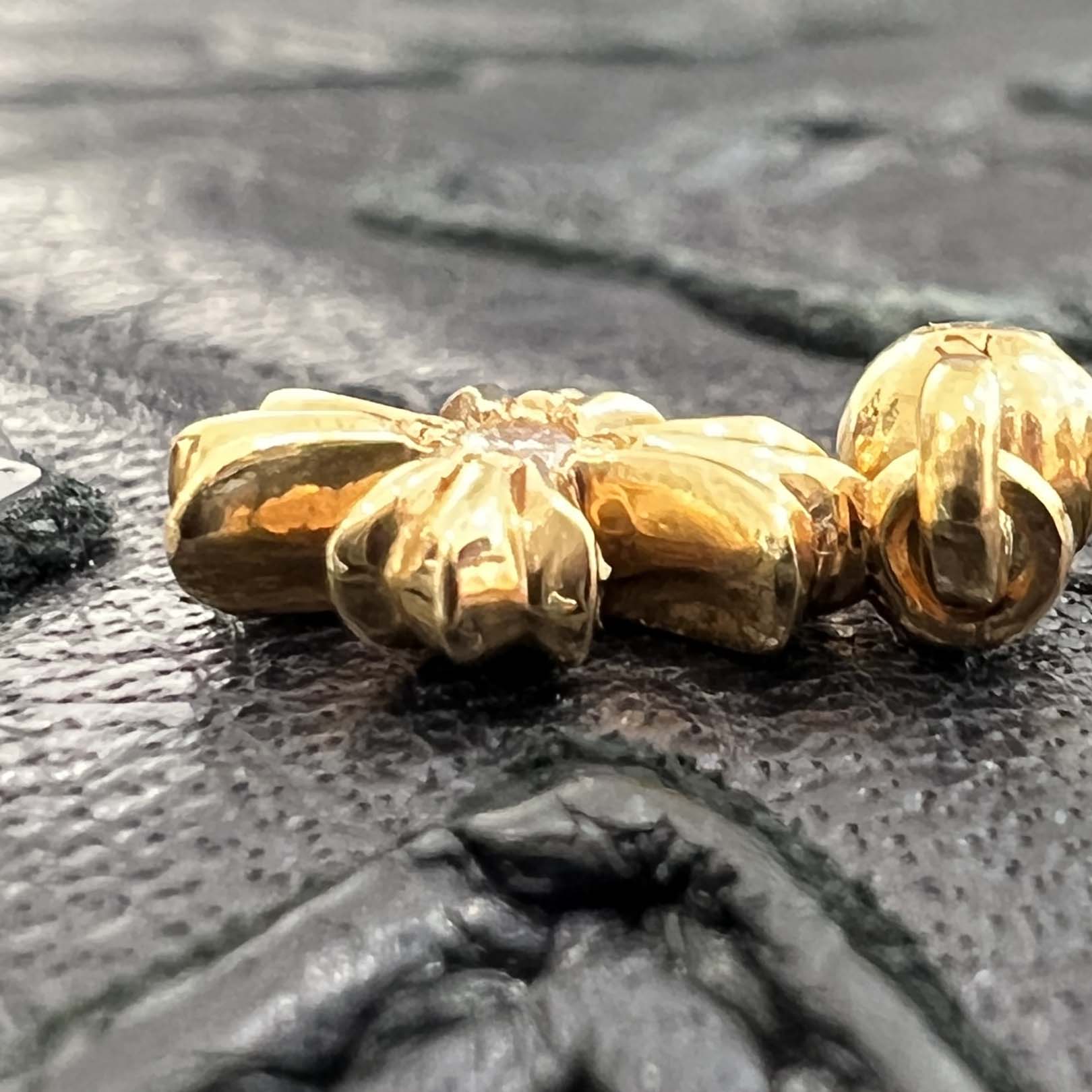 CHROME HEARTS 22K TINY E CH PLUS Earring 1 Diamond クロムハーツ 22K タイニーE CHプラス イヤリング ピアス 1ダイヤモンド