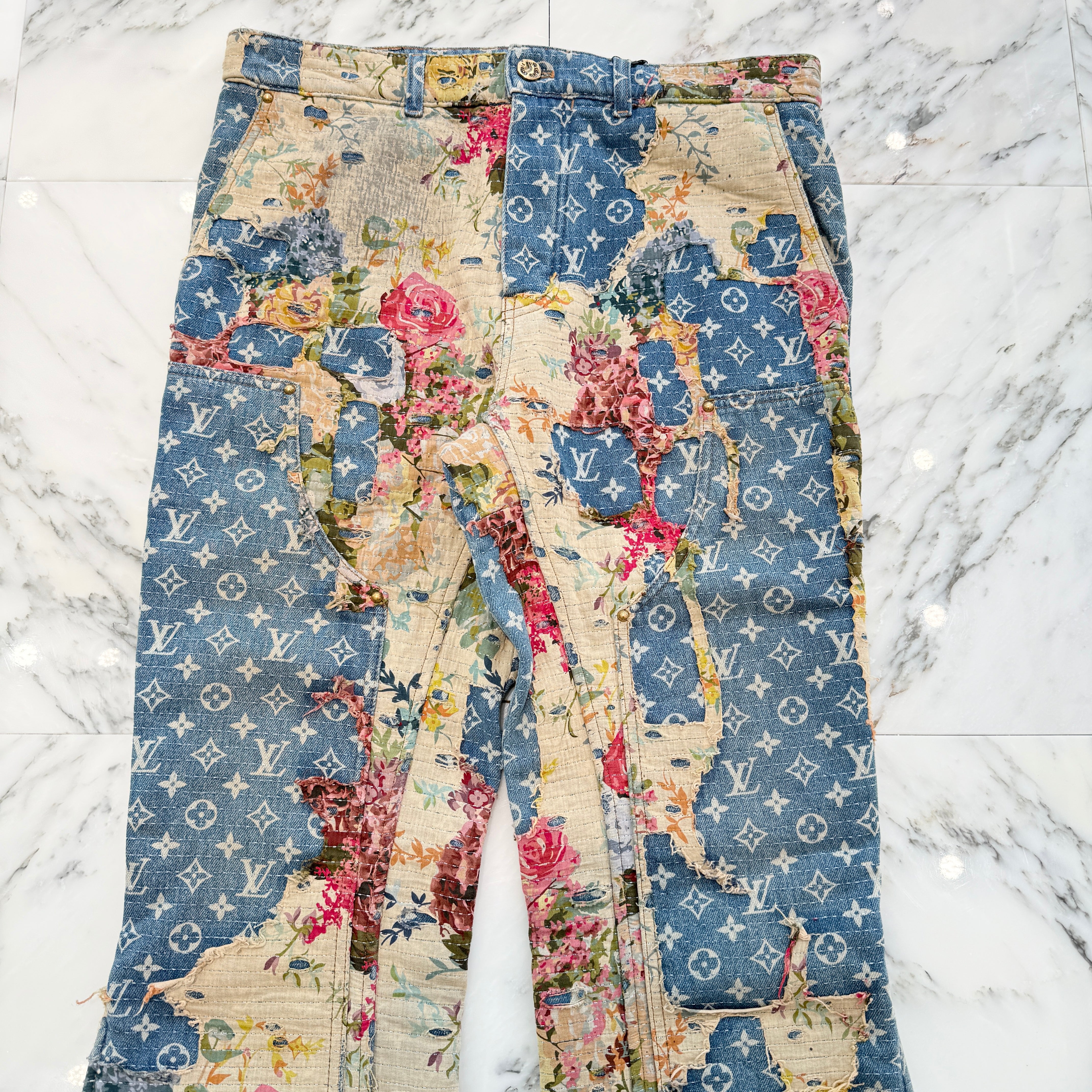 LOUIS VUITTON 2022AW Destroy Carpenter Bell Bottom Denim Pants Size 33 ルイヴィトン デストロイ カーペンター ベルボトム デニムパンツ サイズ33