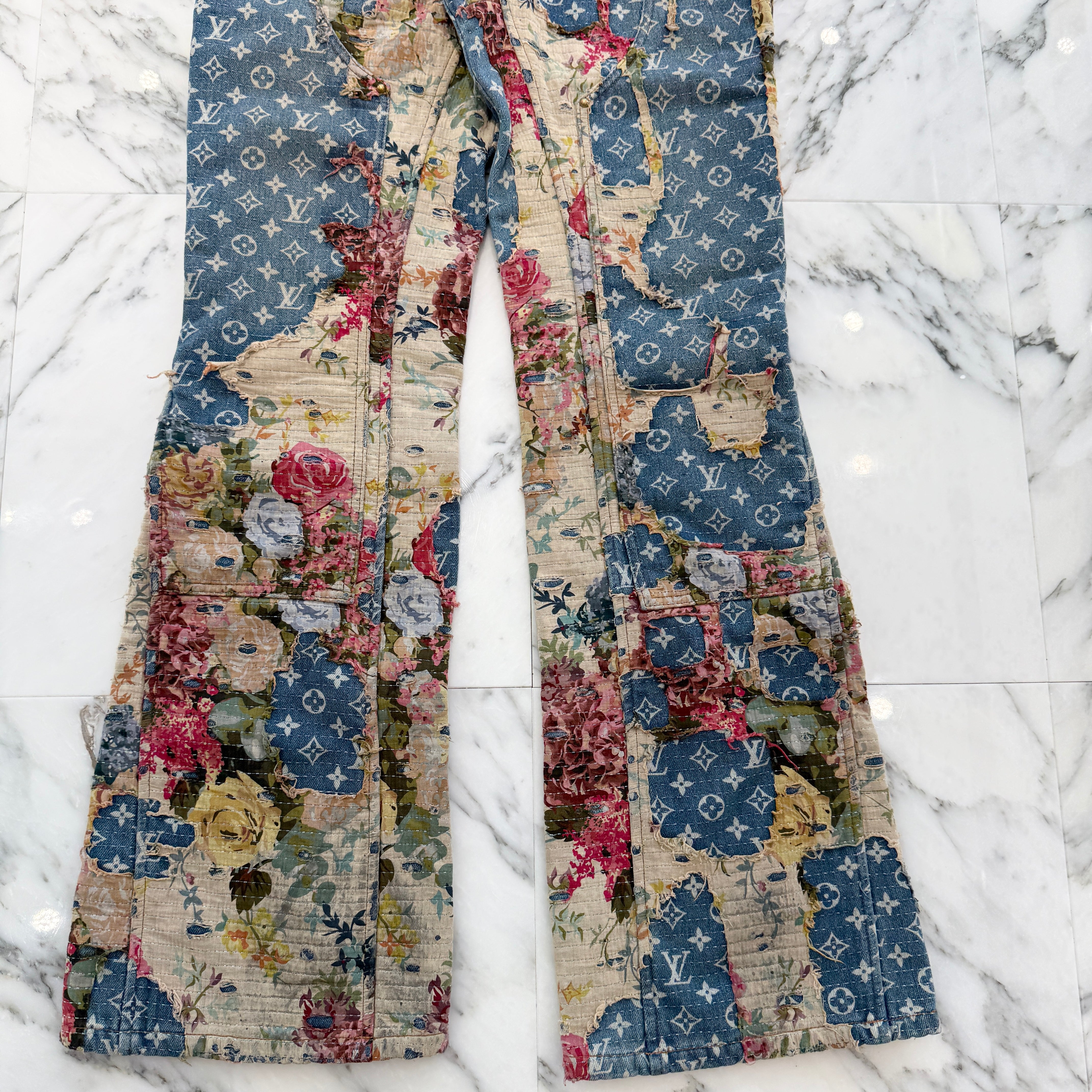 LOUIS VUITTON 2022AW Destroy Carpenter Bell Bottom Denim Pants Size 33 ルイヴィトン デストロイ カーペンター ベルボトム デニムパンツ サイズ33