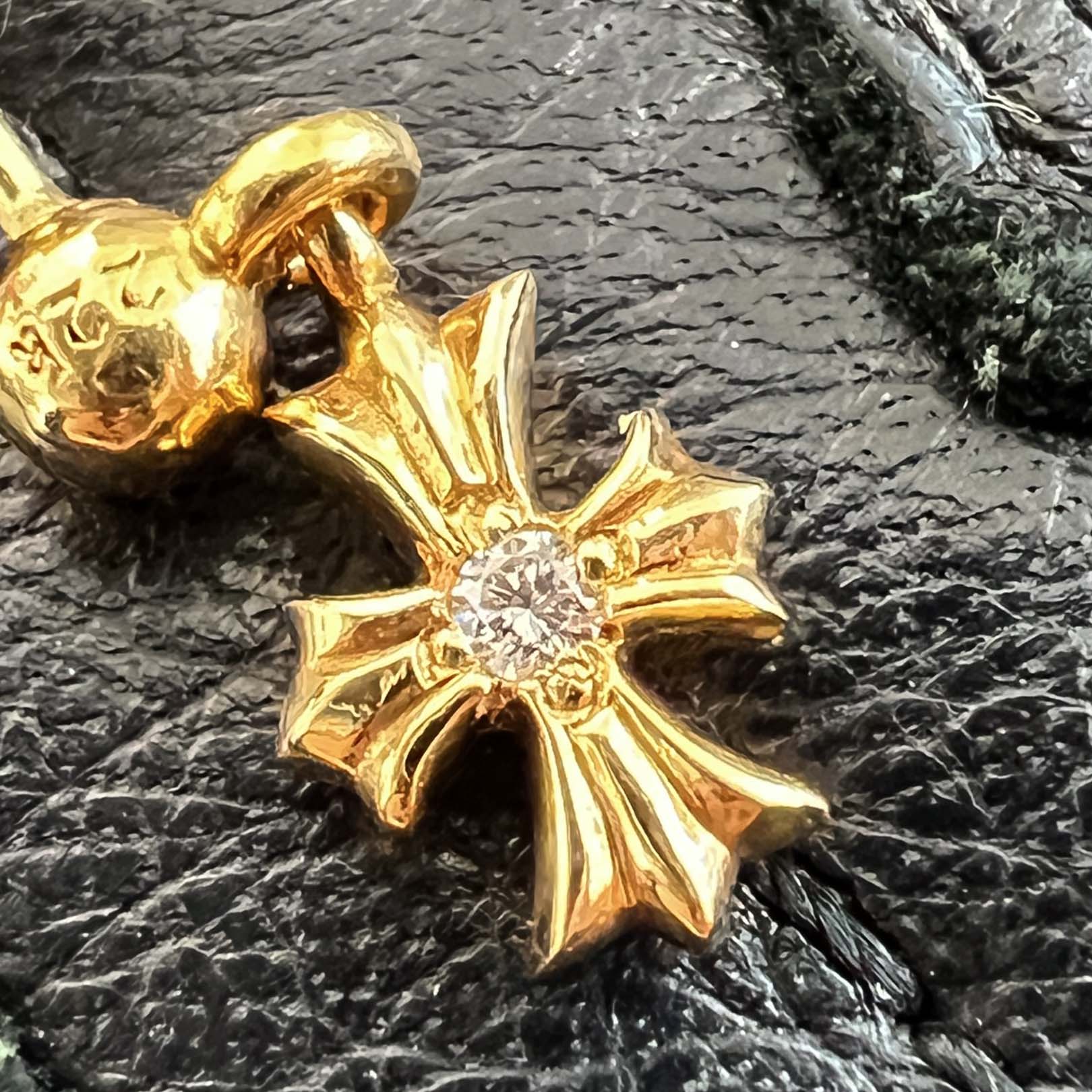 CHROME HEARTS 22K TINY E CH PLUS Earring 1 Diamond クロムハーツ