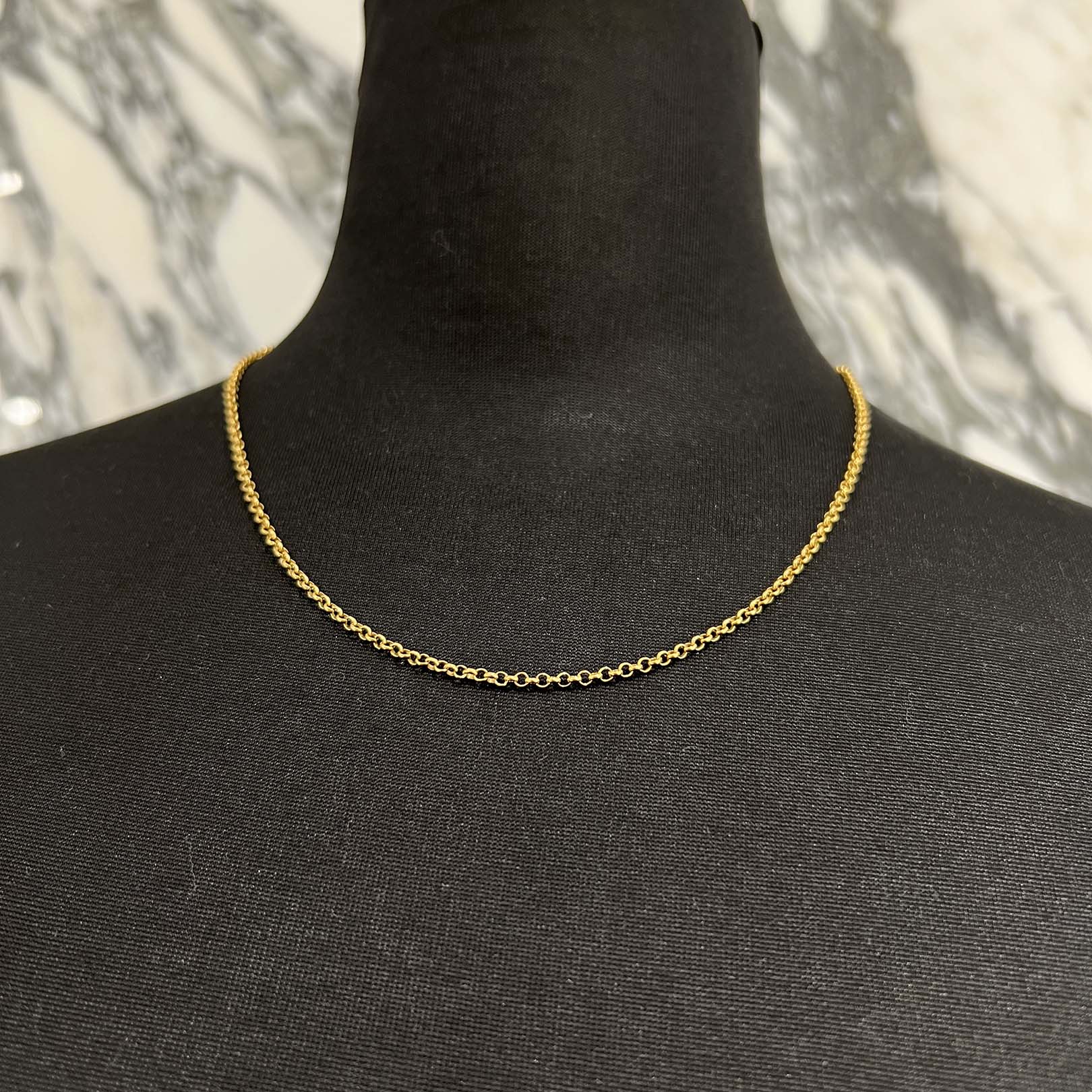 CHROME HEARTS 22K Roll Chain Necklace Size 18 Inch クロムハーツ