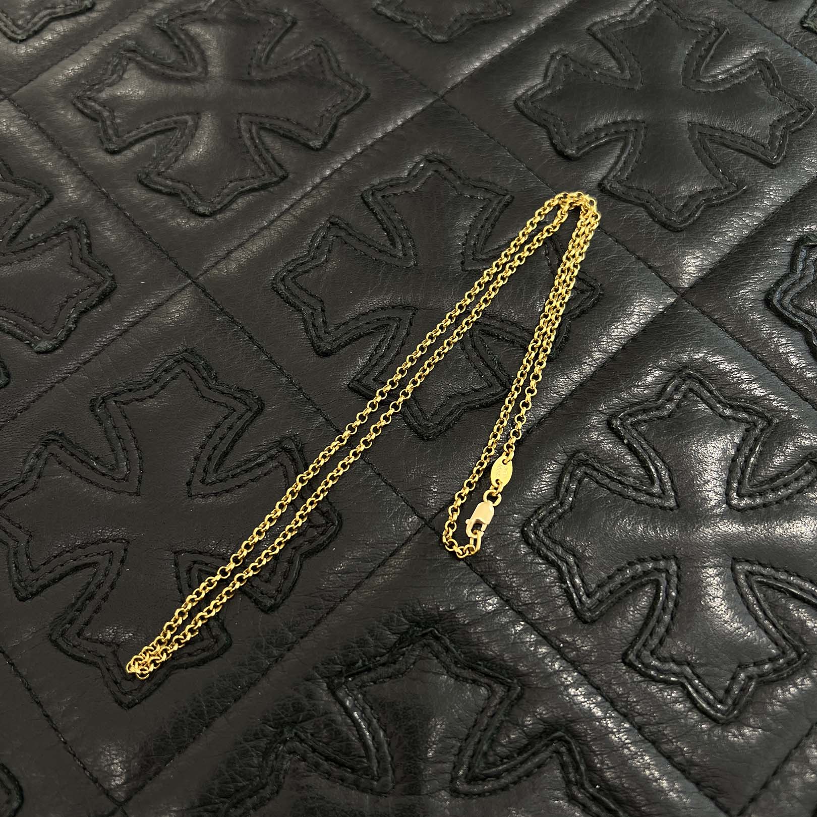 CHROME HEARTS 22K Roll Chain Necklace Size 18 Inch クロムハーツ 22K ロールチェーン ネックレス サイズ18インチ