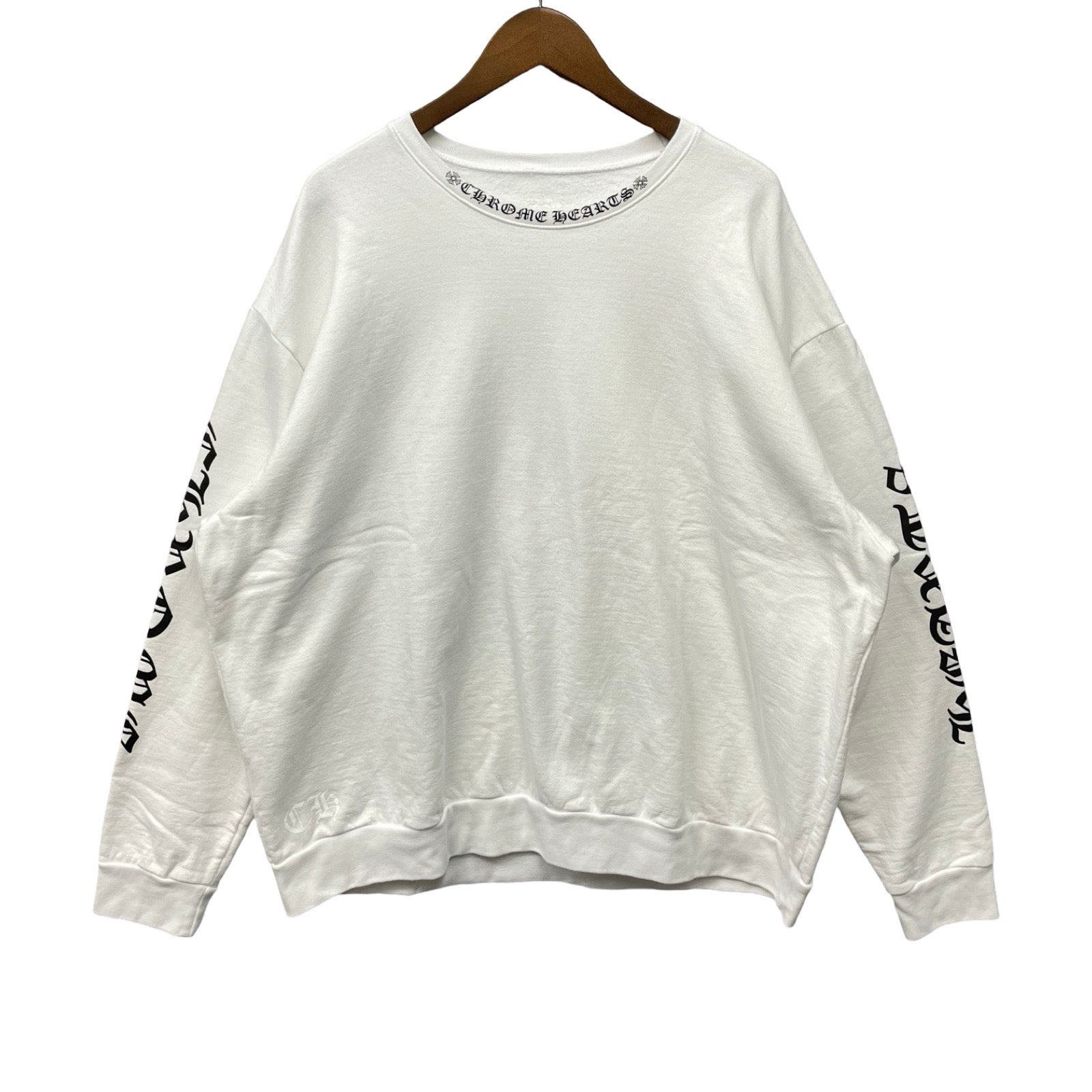 CHROME HEARTS Neck Logo Crewneck Sweatshirt Size XL