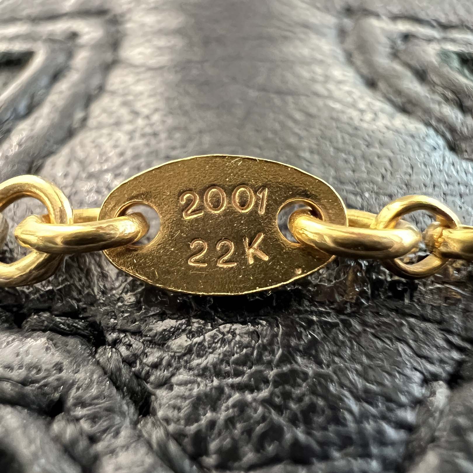 CHROME HEARTS 22K Roll Chain Necklace Size 18 Inch クロムハーツ 22K ロールチェーン ネックレス サイズ18インチ