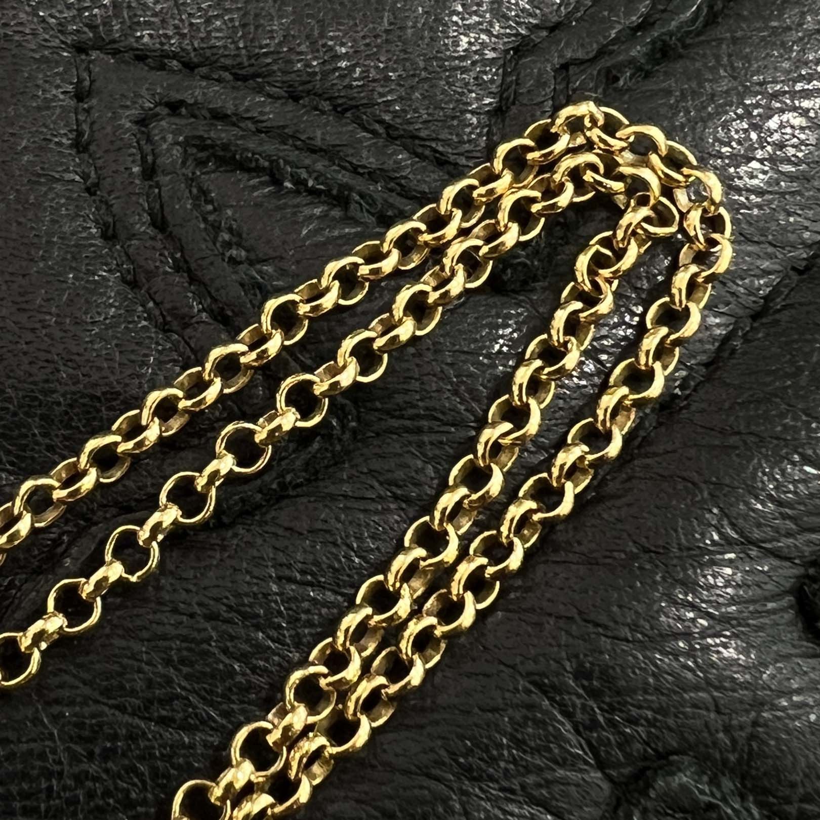 CHROME HEARTS 22K Roll Chain Necklace Size 18 Inch クロムハーツ 22K ロールチェーン ネックレス サイズ18インチ