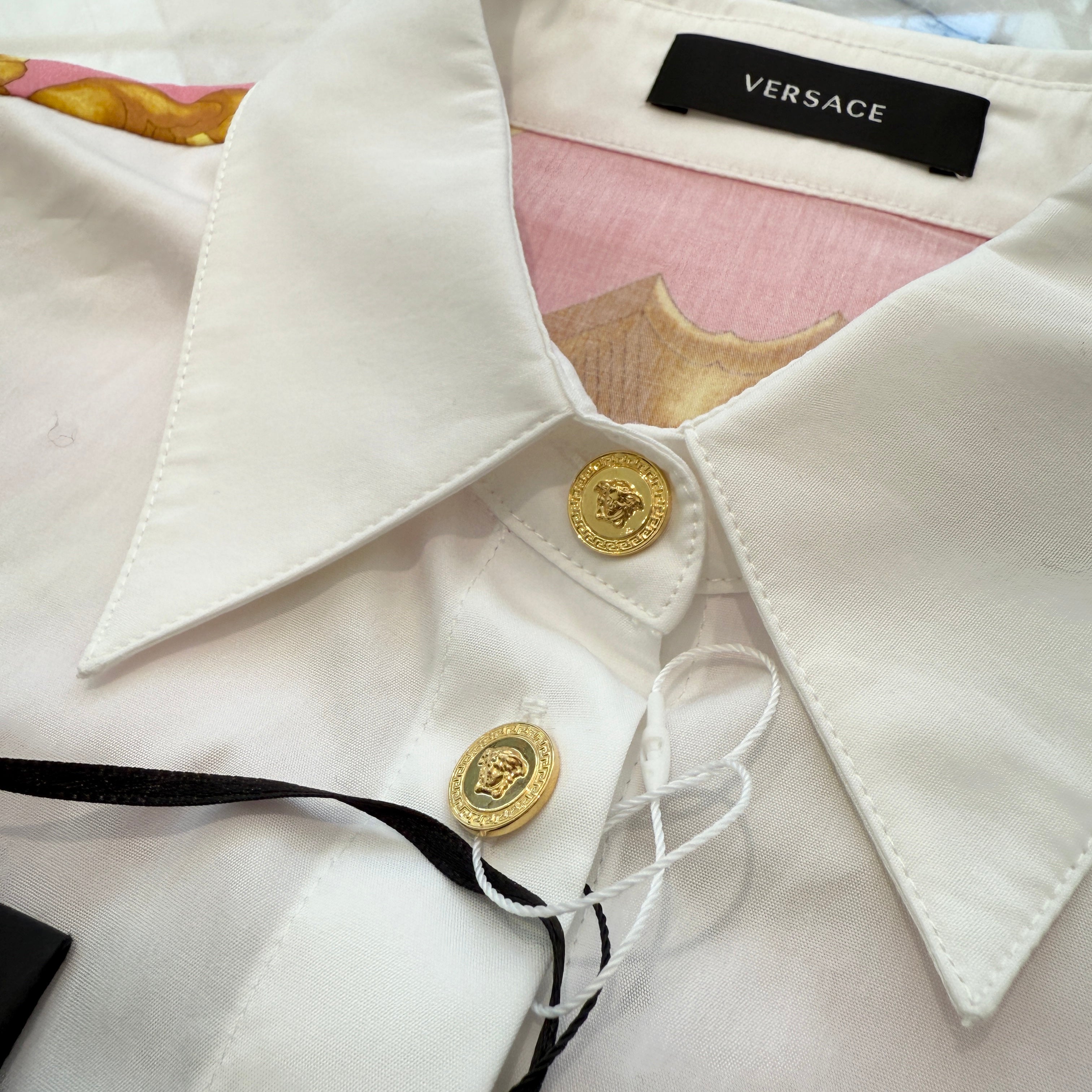 VERSACE 2023AW Wild Baroque Cropped Shirt 1014404 1A10494 Size 38 ヴェルサーチェ ワイルドバロック クロップドシャツ サイズ38