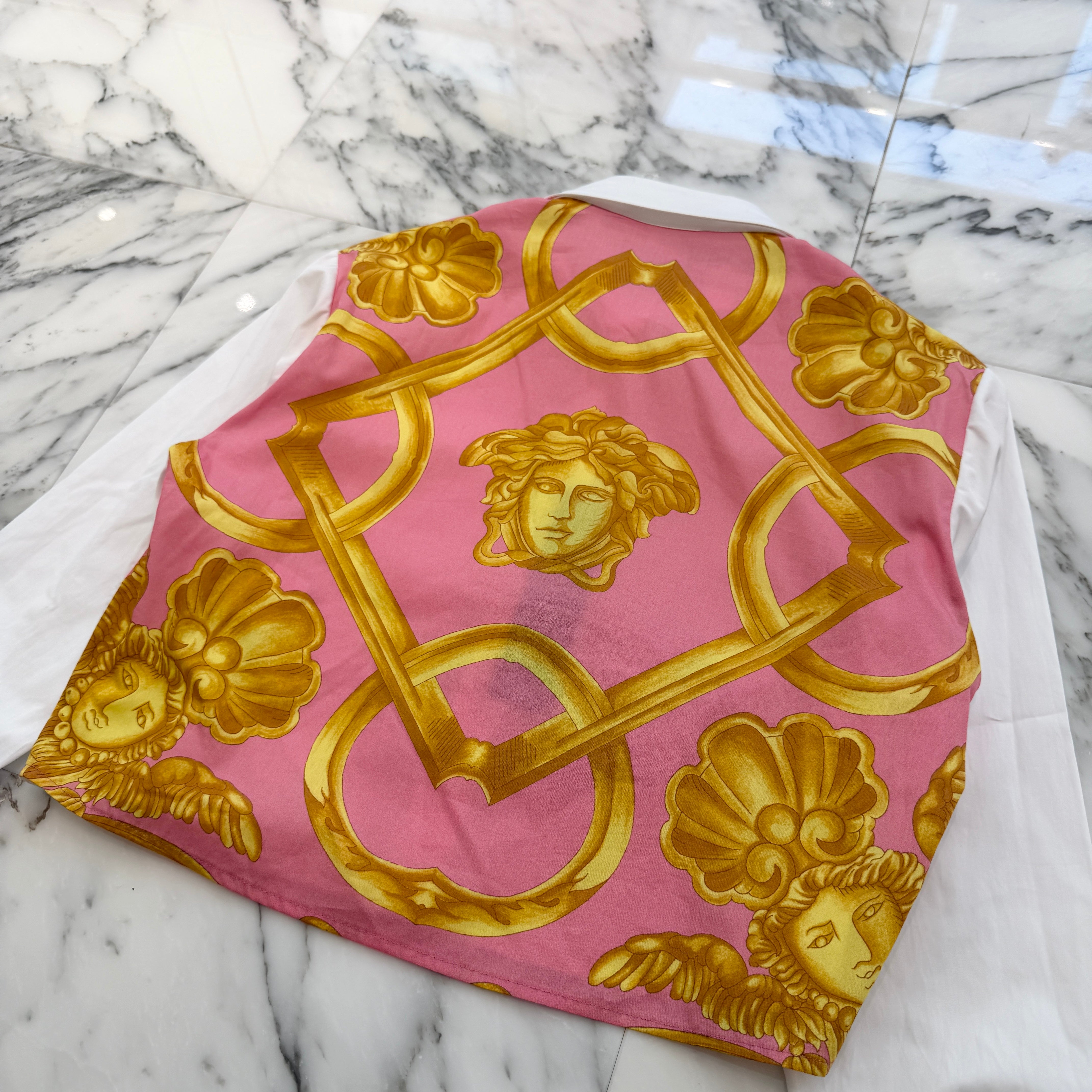 VERSACE 2023AW Wild Baroque Cropped Shirt 1014404 1A10494 Size 38 ヴェルサーチェ ワイルドバロック クロップドシャツ サイズ38