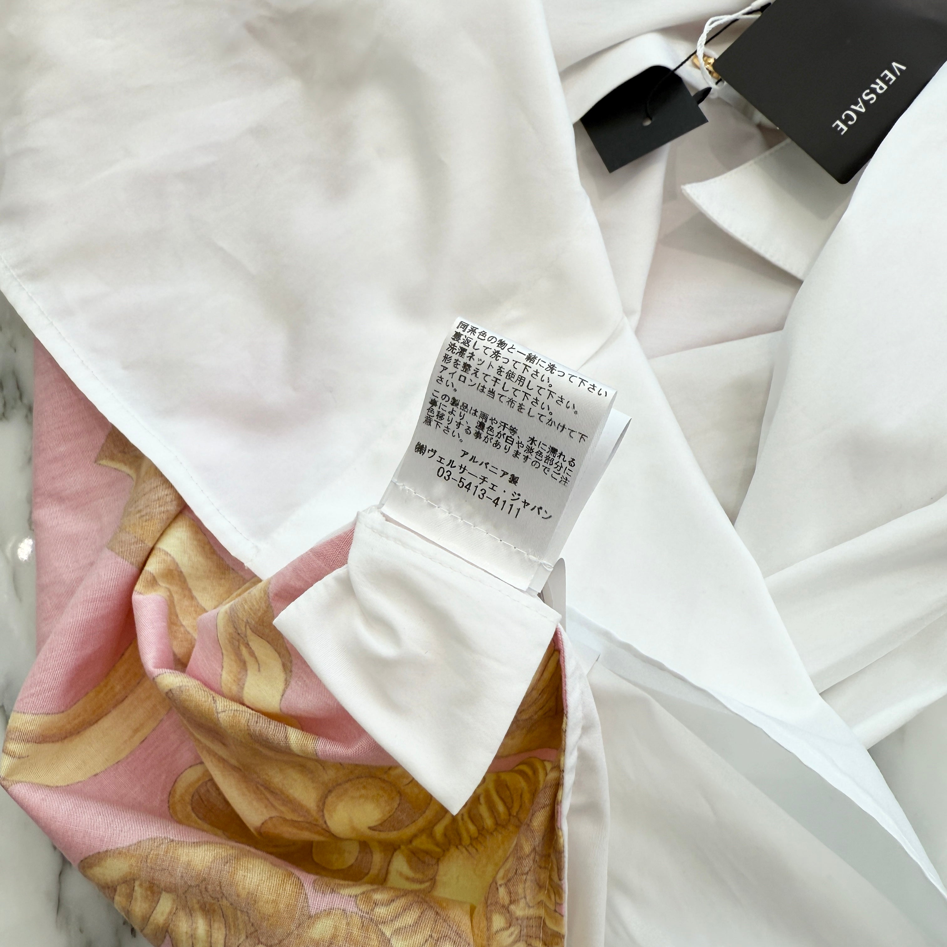 VERSACE 2023AW Wild Baroque Cropped Shirt 1014404 1A10494 Size 38 ヴェルサーチェ ワイルドバロック クロップドシャツ サイズ38