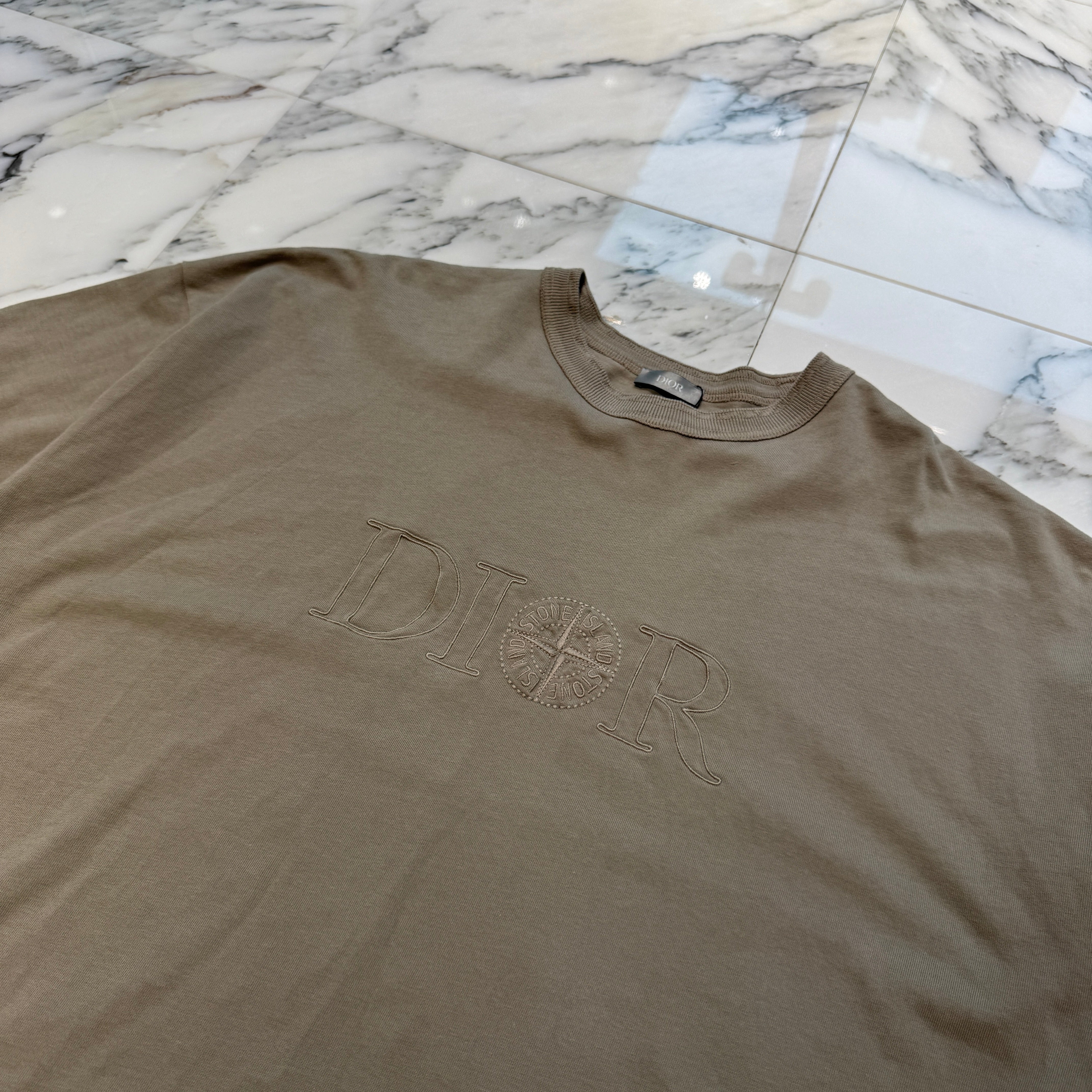 DIOR × STONE ISLAND 2024AW Logo Embroidery Oversize Tee 493J638A0554 Size XL ディオール×ストーンアイランド ロゴ刺繍 オーバーサイズTシャツ サイズXL