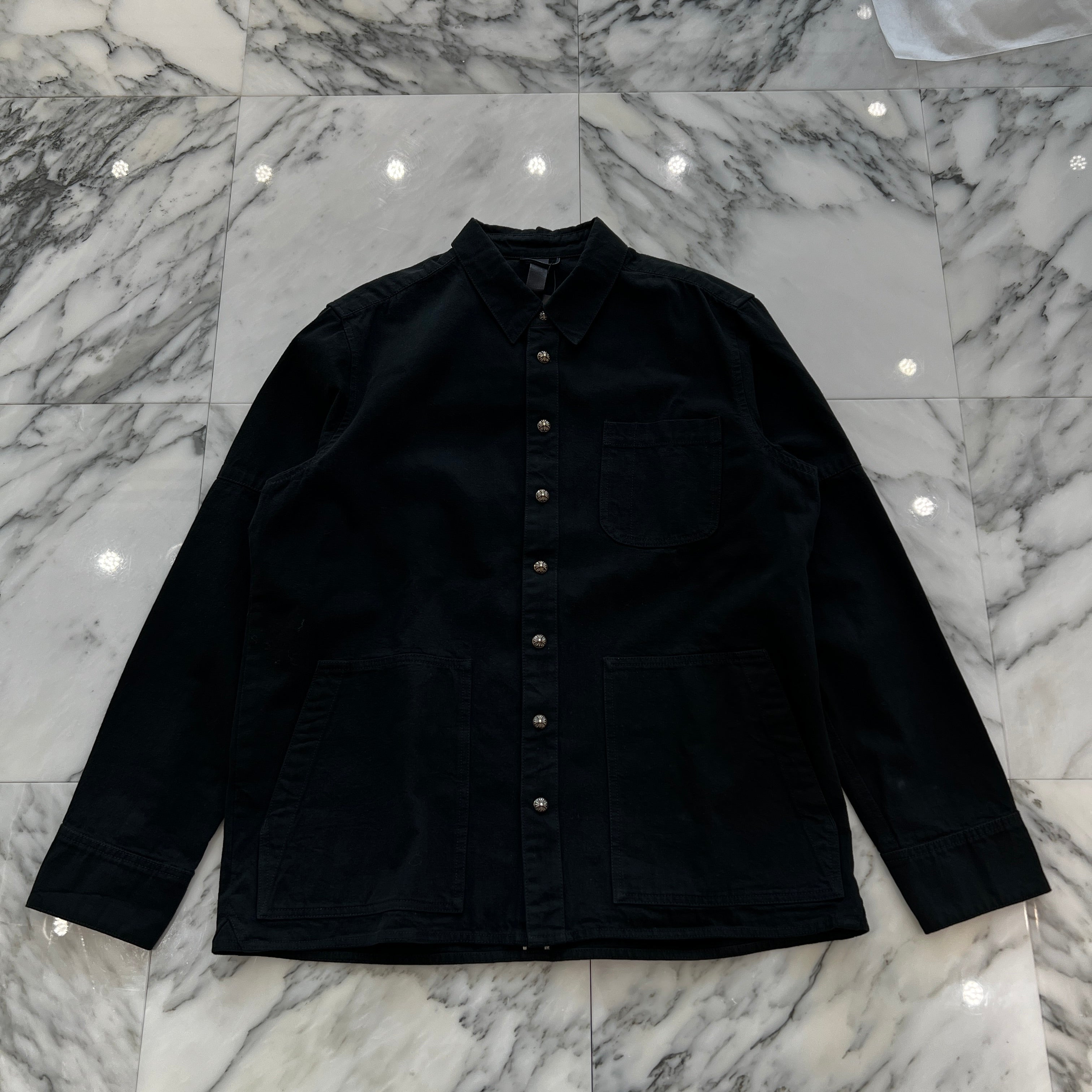 CHROME HEARTS Y NOT LAST BITE COVER ALL DENIM SHIRT Size XL クロム