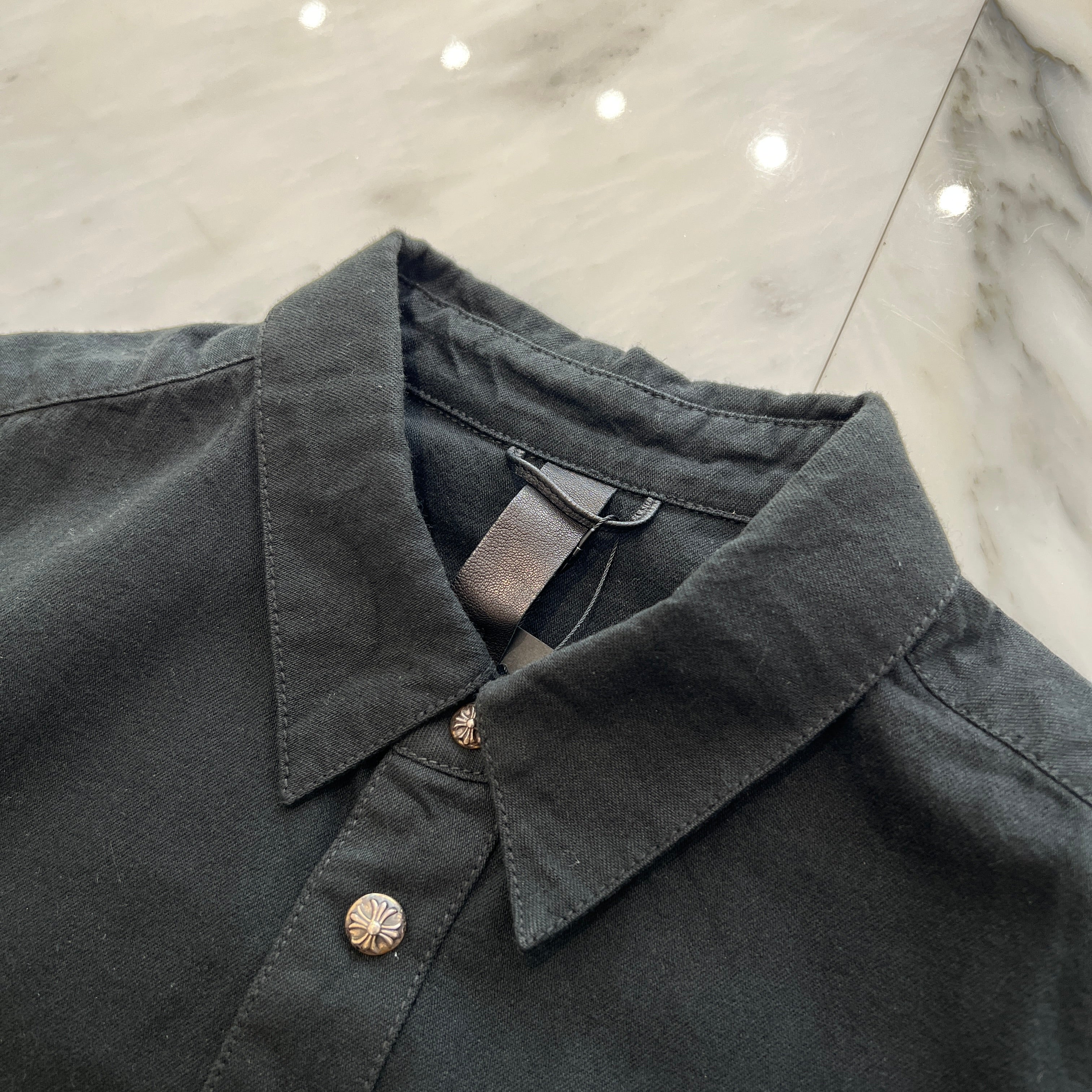 CHROME HEARTS Y NOT LAST BITE COVER ALL DENIM SHIRT Size XL クロム