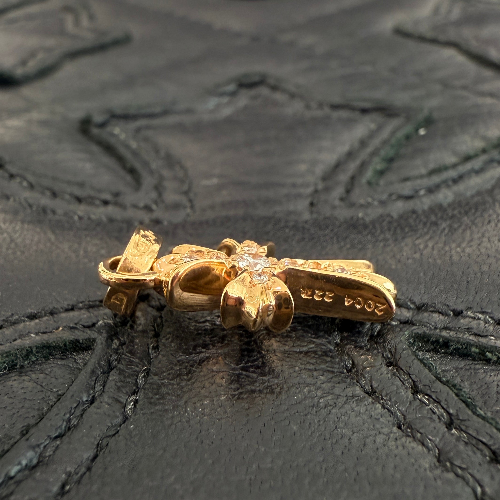 CHROME HEARTS 22K Baby Fat Cross Pave Diamond Pendant Top クロムハーツ 22K ベビーファット クロス パヴェダイヤモンド ペンダントトップ