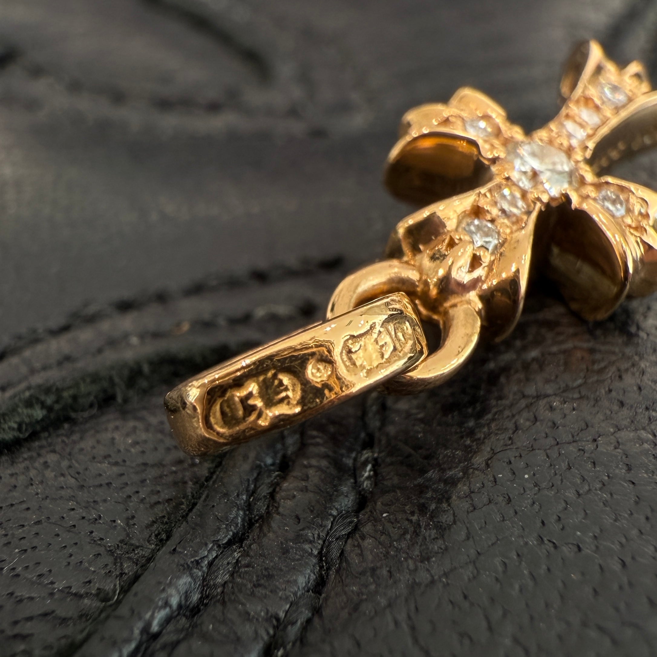 CHROME HEARTS 22K Baby Fat Cross Pave Diamond Pendant Top クロムハーツ 22K ベビーファット クロス パヴェダイヤモンド ペンダントトップ