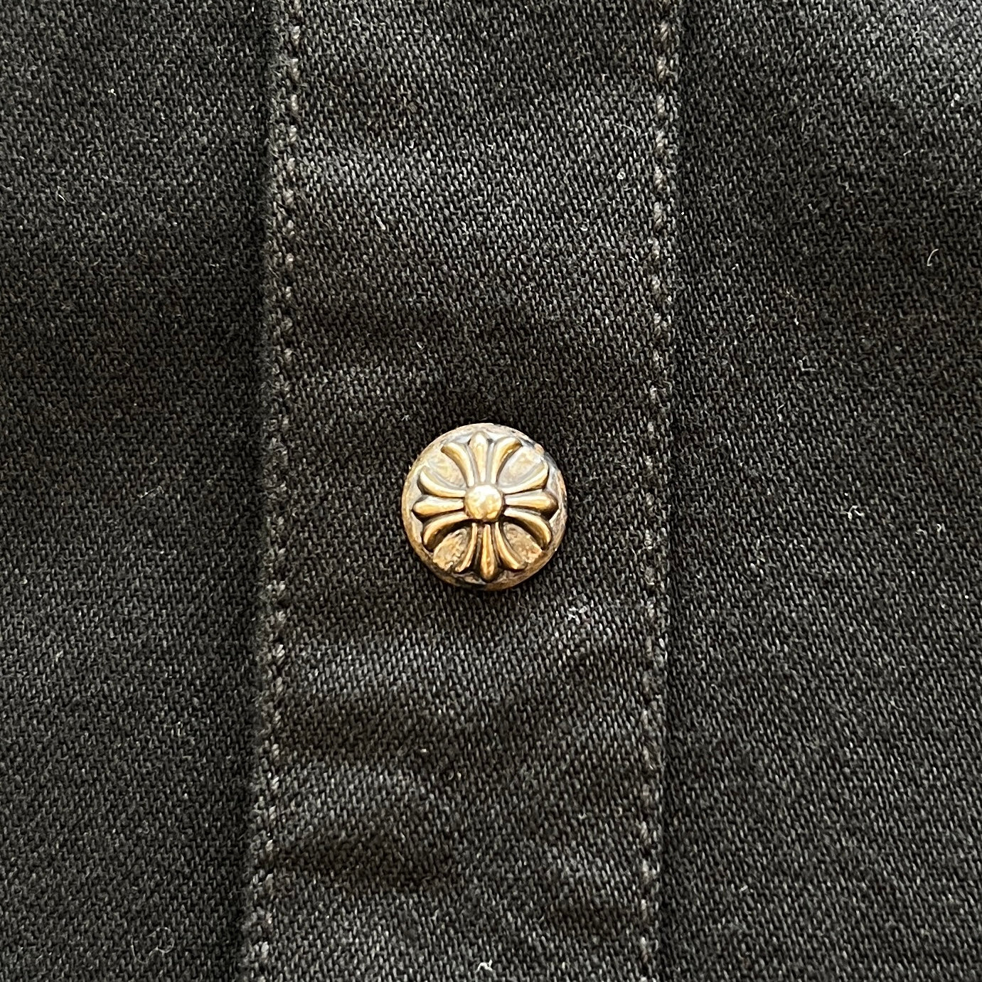 CHROME HEARTS Y NOT LAST BITE COVER ALL DENIM SHIRT Size XL クロムハーツ ワイノット ラストバイト カバーオール デニムシャツ サイズXL