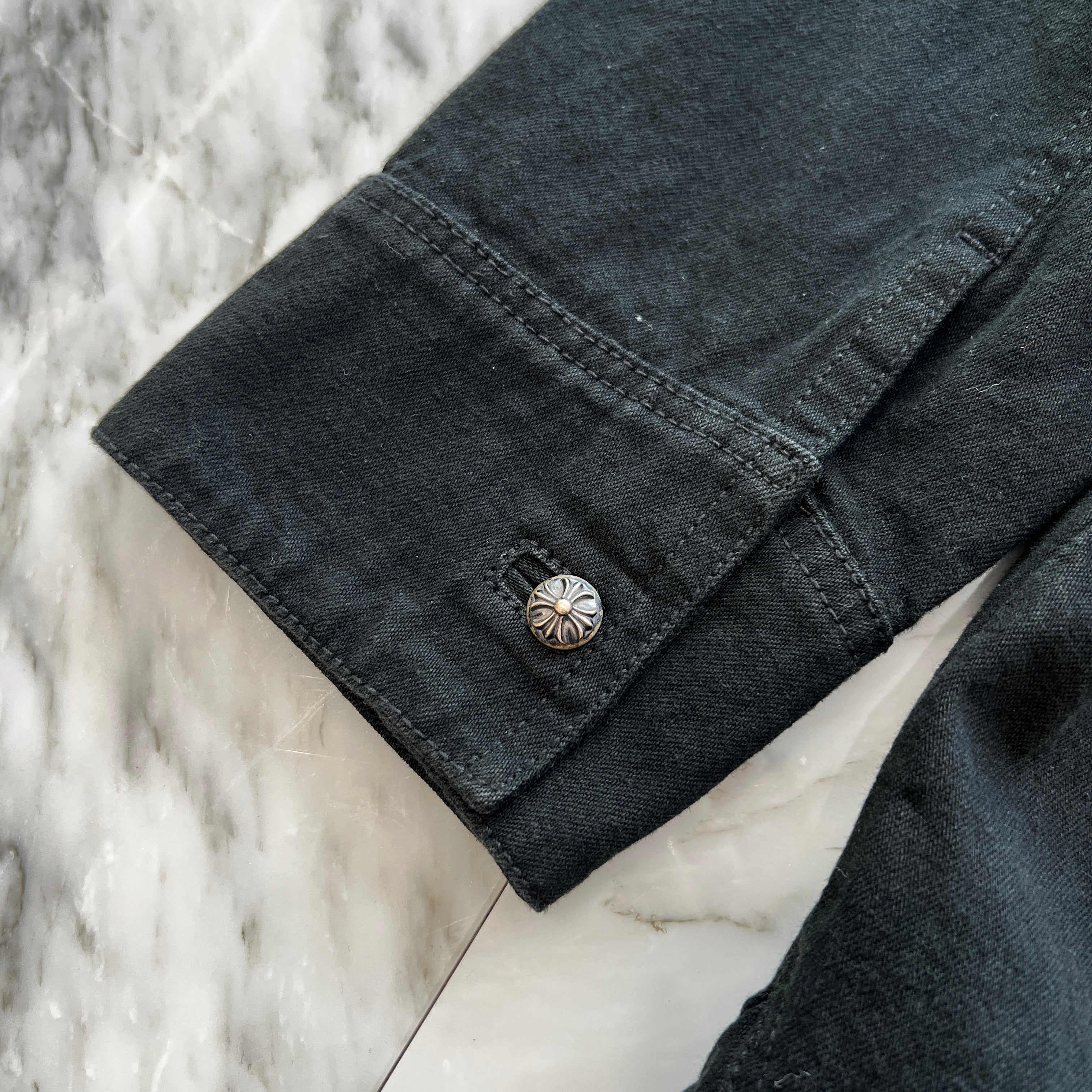 CHROME HEARTS Y NOT LAST BITE COVER ALL DENIM SHIRT Size XL クロムハーツ ワイノット ラストバイト カバーオール デニムシャツ サイズXL