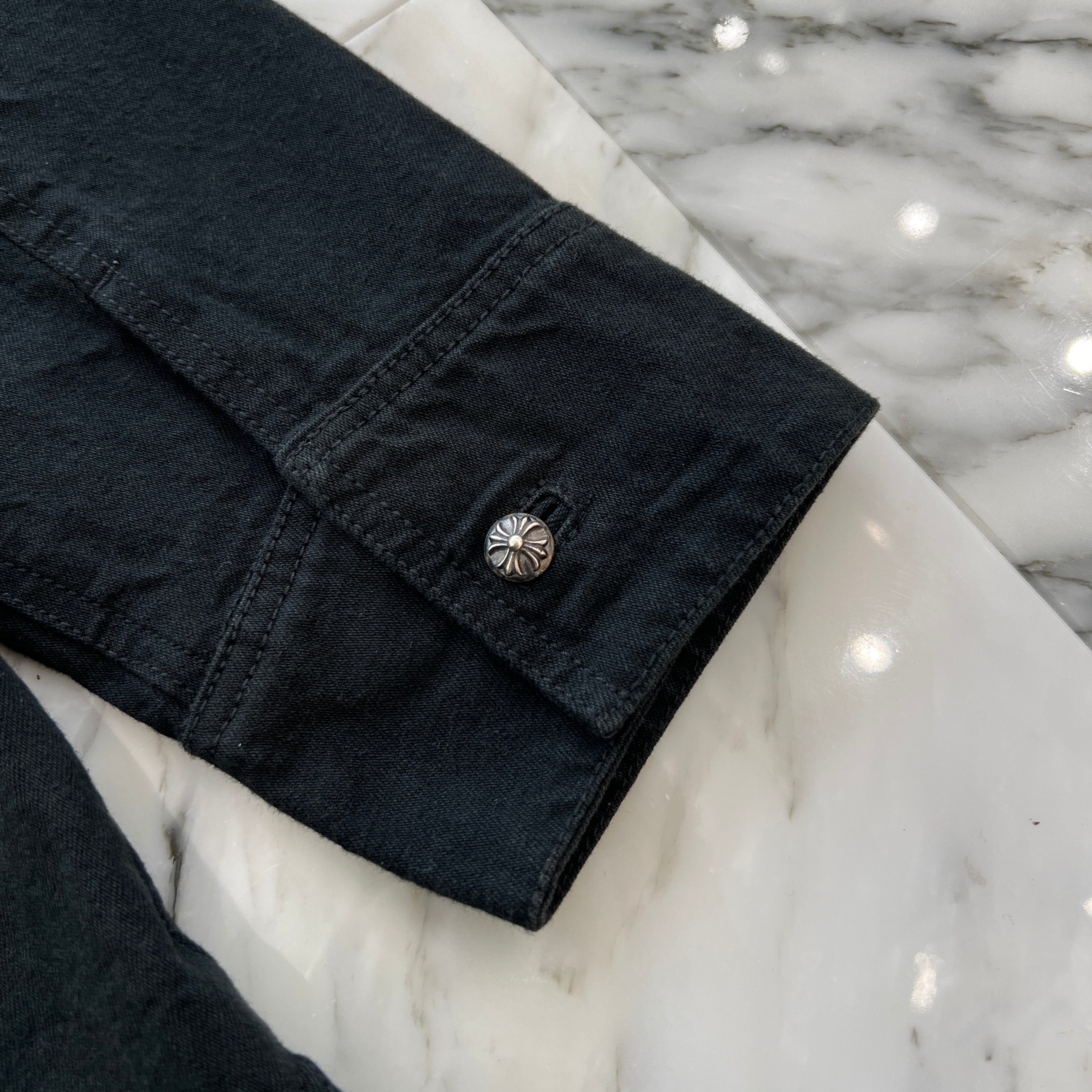 CHROME HEARTS Y NOT LAST BITE COVER ALL DENIM SHIRT Size XL クロムハーツ ワイノット ラストバイト カバーオール デニムシャツ サイズXL